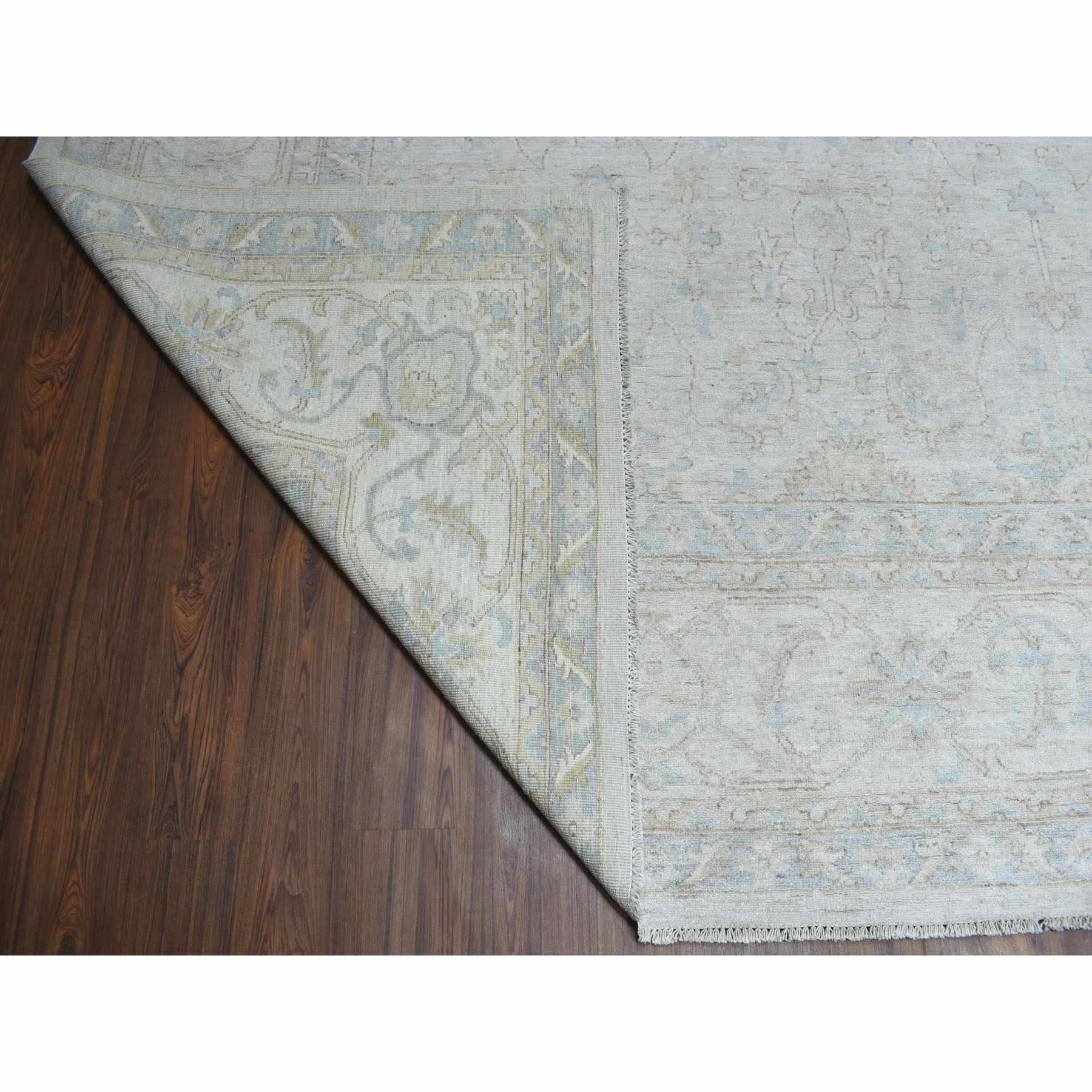 12-x14-7  Oversized White Wash Peshawar Pure Wool Hand-Knotted Oriental Rug 