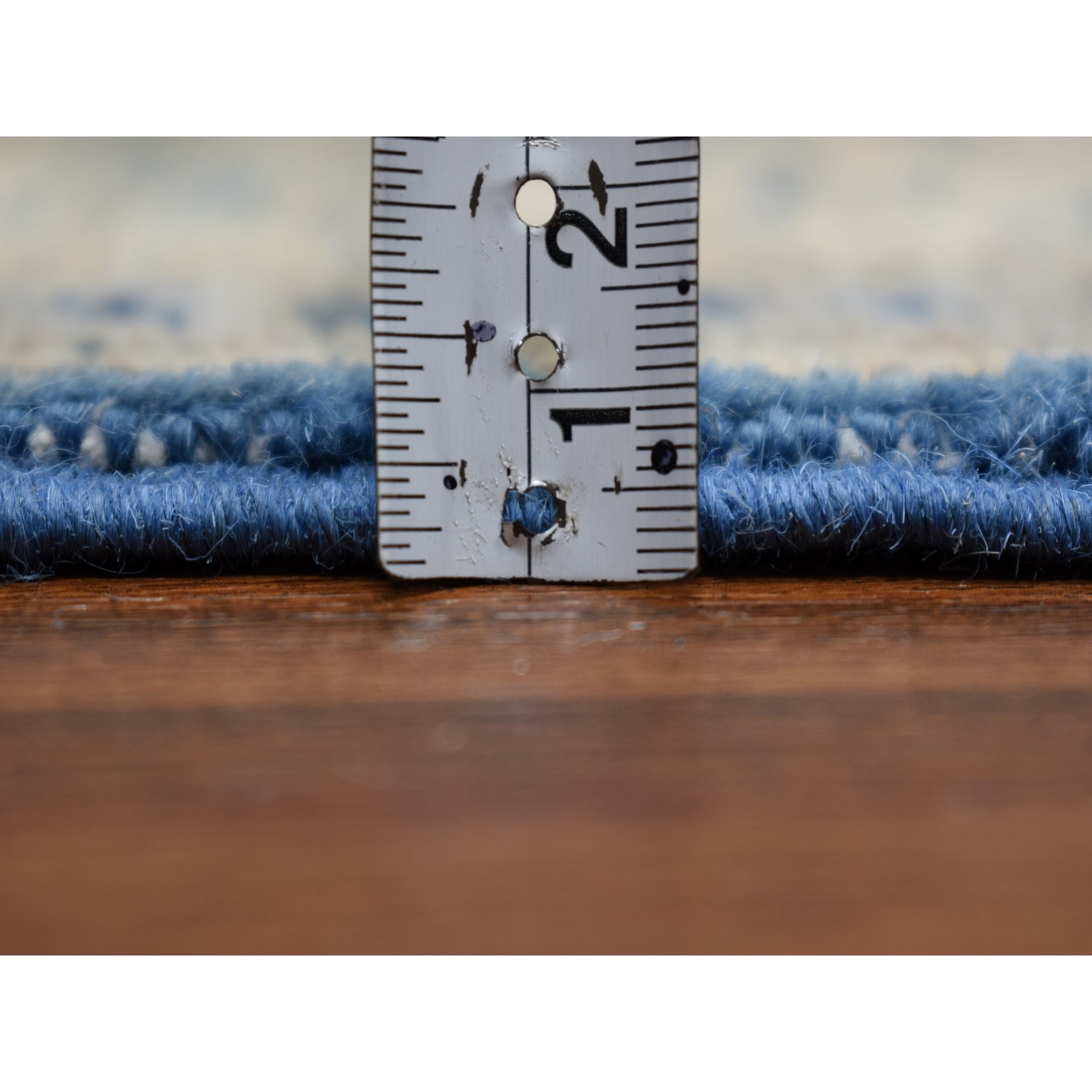 2-7 x9-5  Blue Vintage Look Kazak Geometric Design Hand Knotted Runner Oriental Rug 
