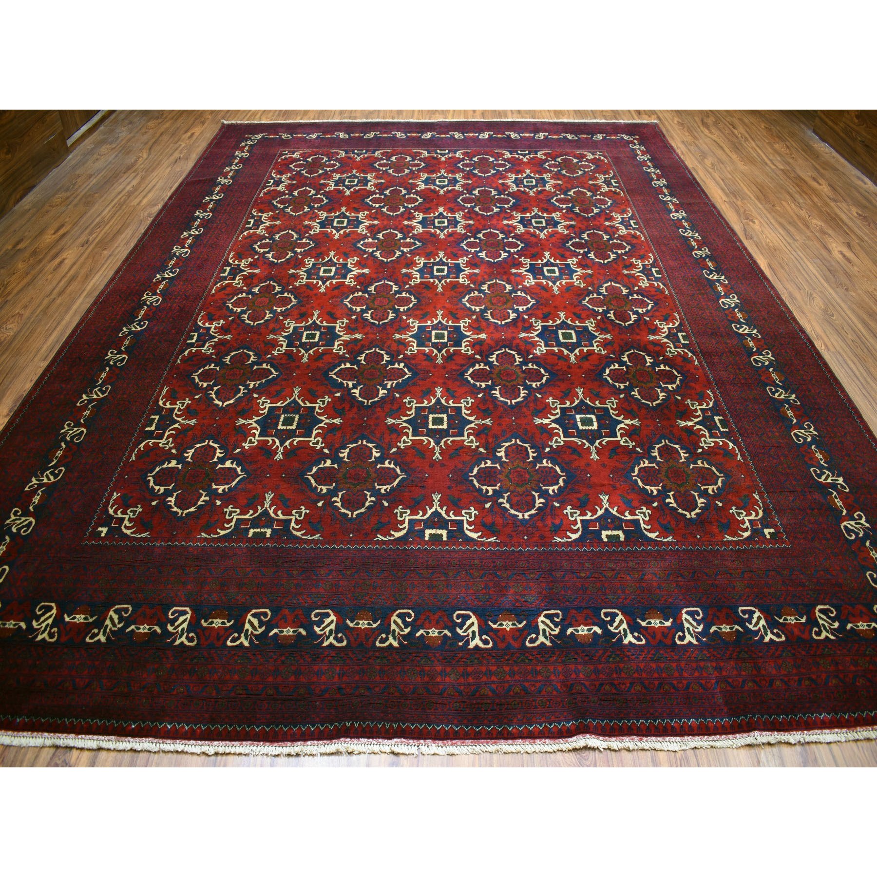 9-10 x13-2  Afghan Khamyab Natural Dyes Pure Wool Hand-Knotted Oriental Rug 