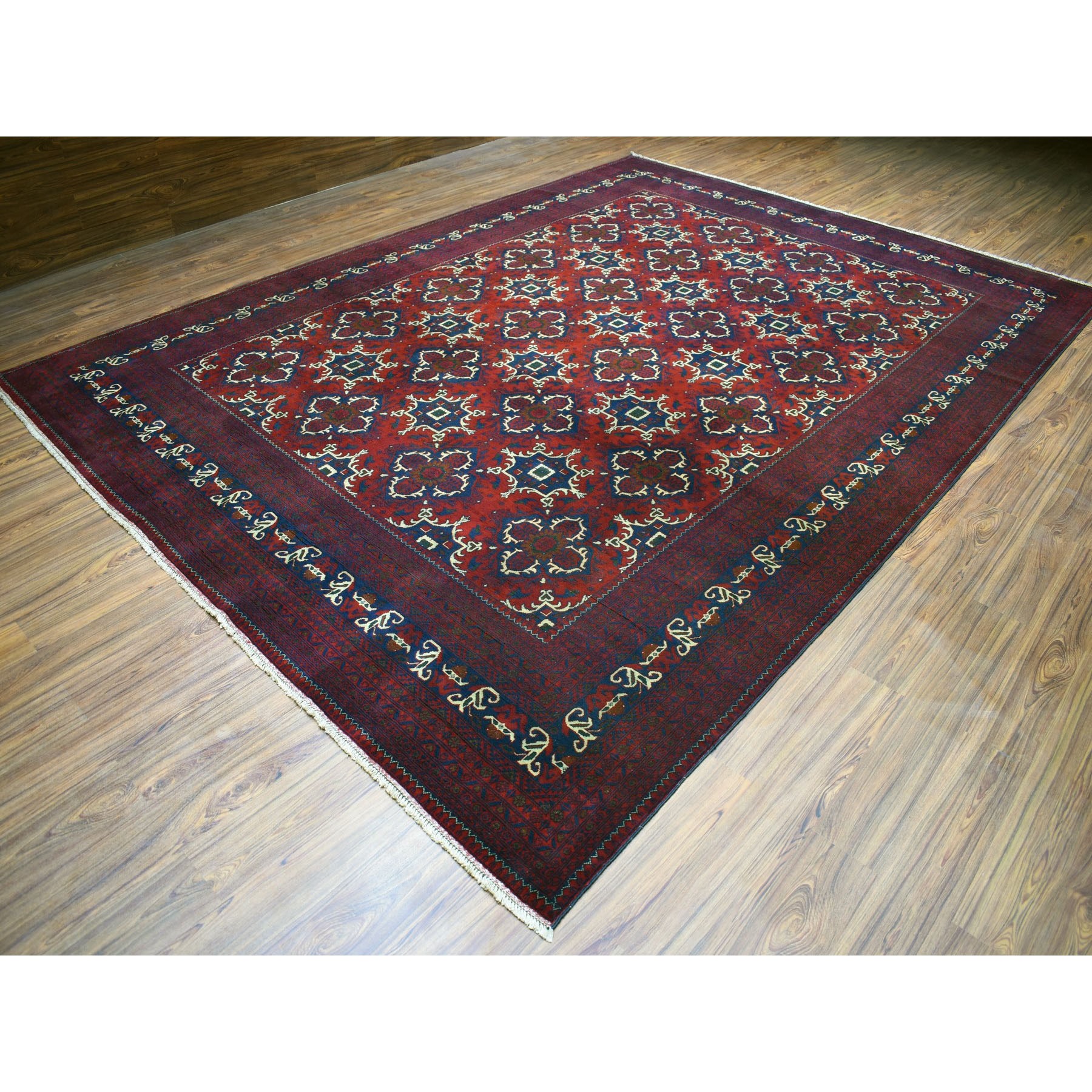 9-10 x13-2  Afghan Khamyab Natural Dyes Pure Wool Hand-Knotted Oriental Rug 