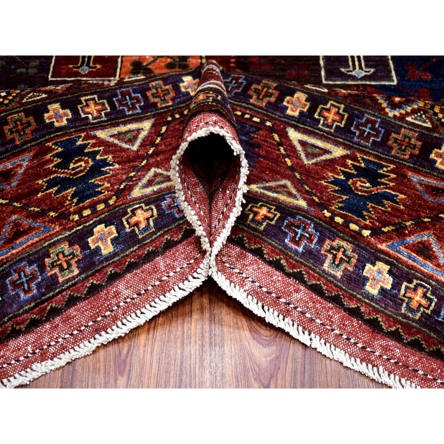 8-3 x10- Afghan Ersari Elephant Feet Design Pure Wool Hand-Knotted Oriental Rug 