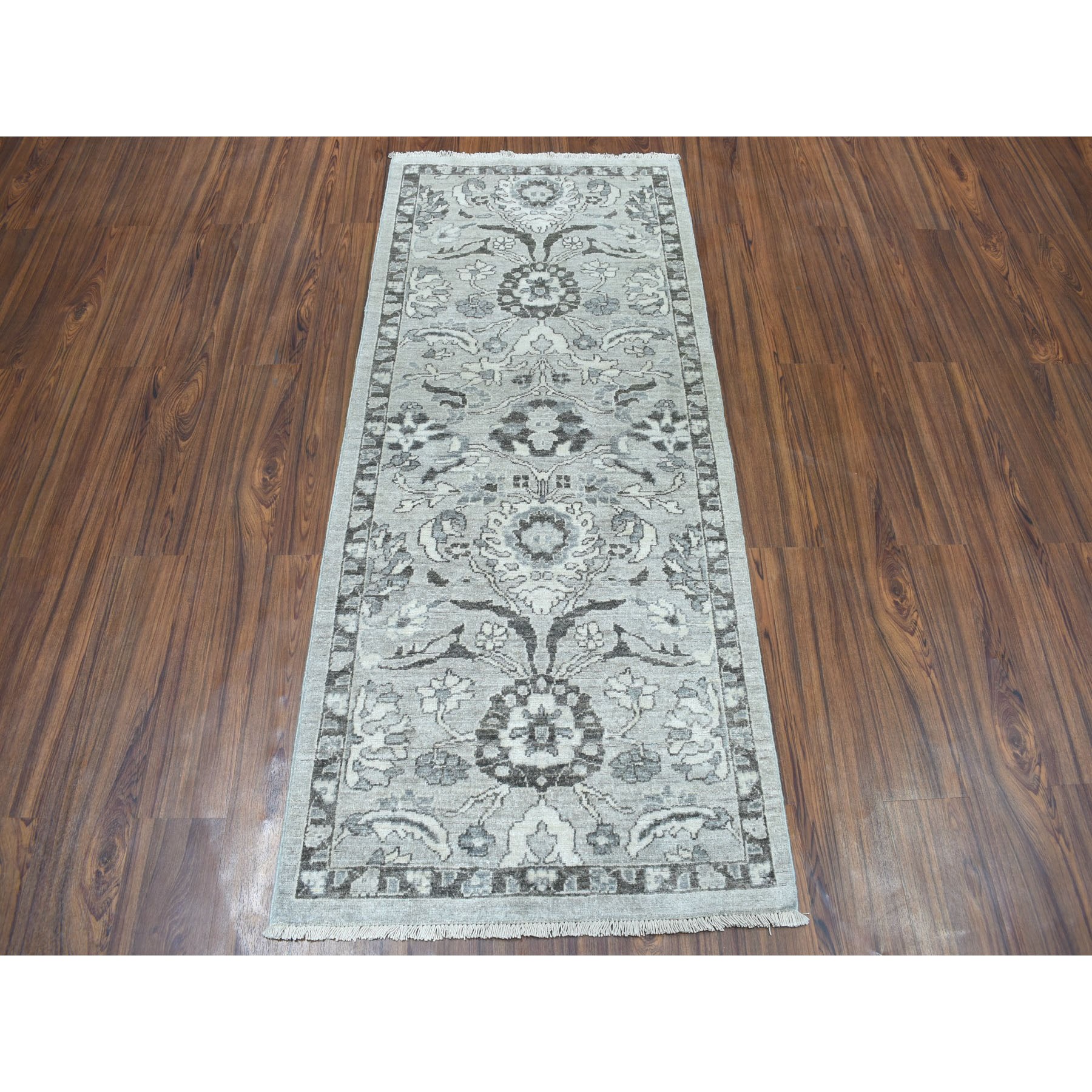 2-7 x5-9  Undyed Natural Wool Mahal Design Runner Hand Knotted Oriental Rug 