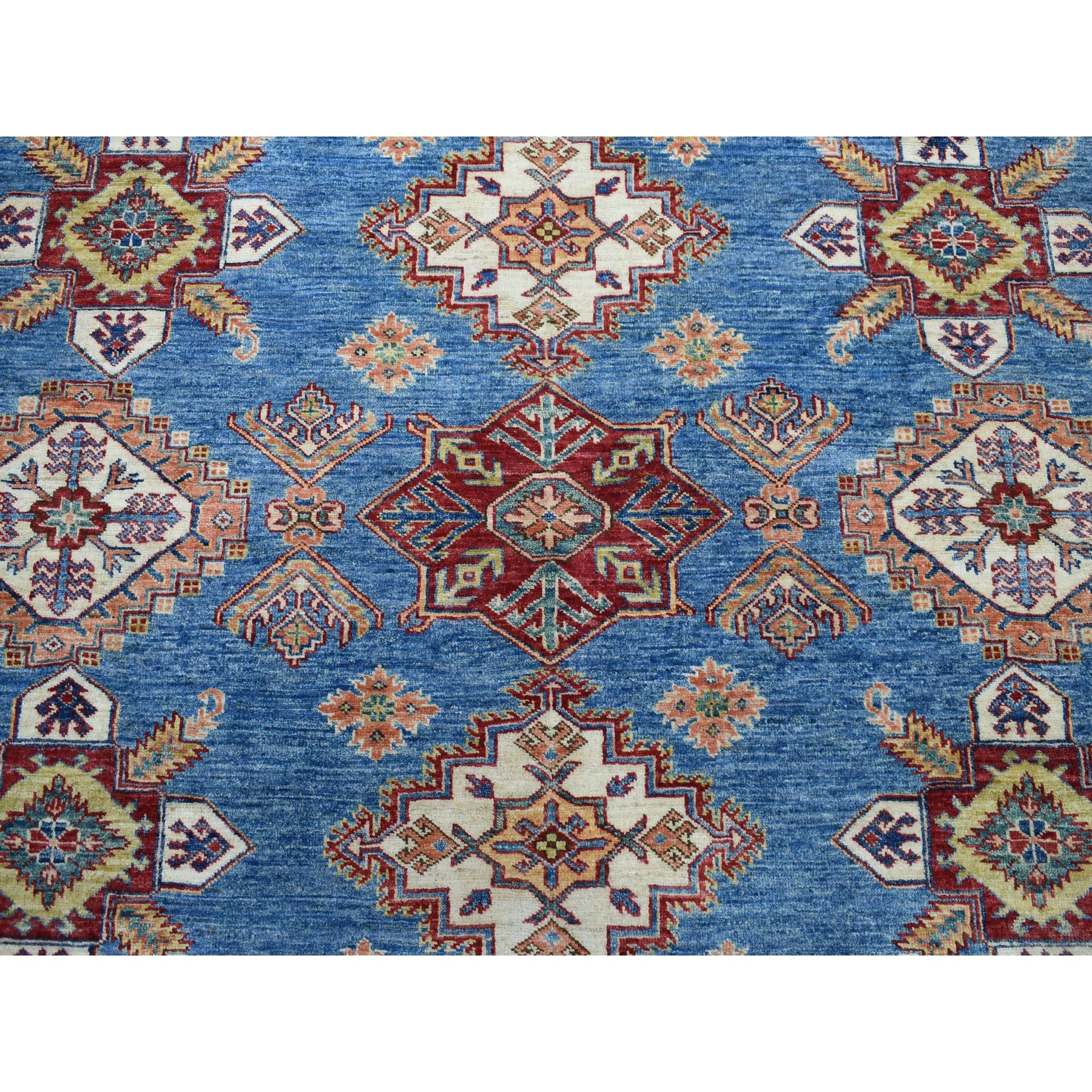 8-2 x9-9  Blue Super Kazak Geometric Design Pure Wool Hand-Knotted Oriental Rug 