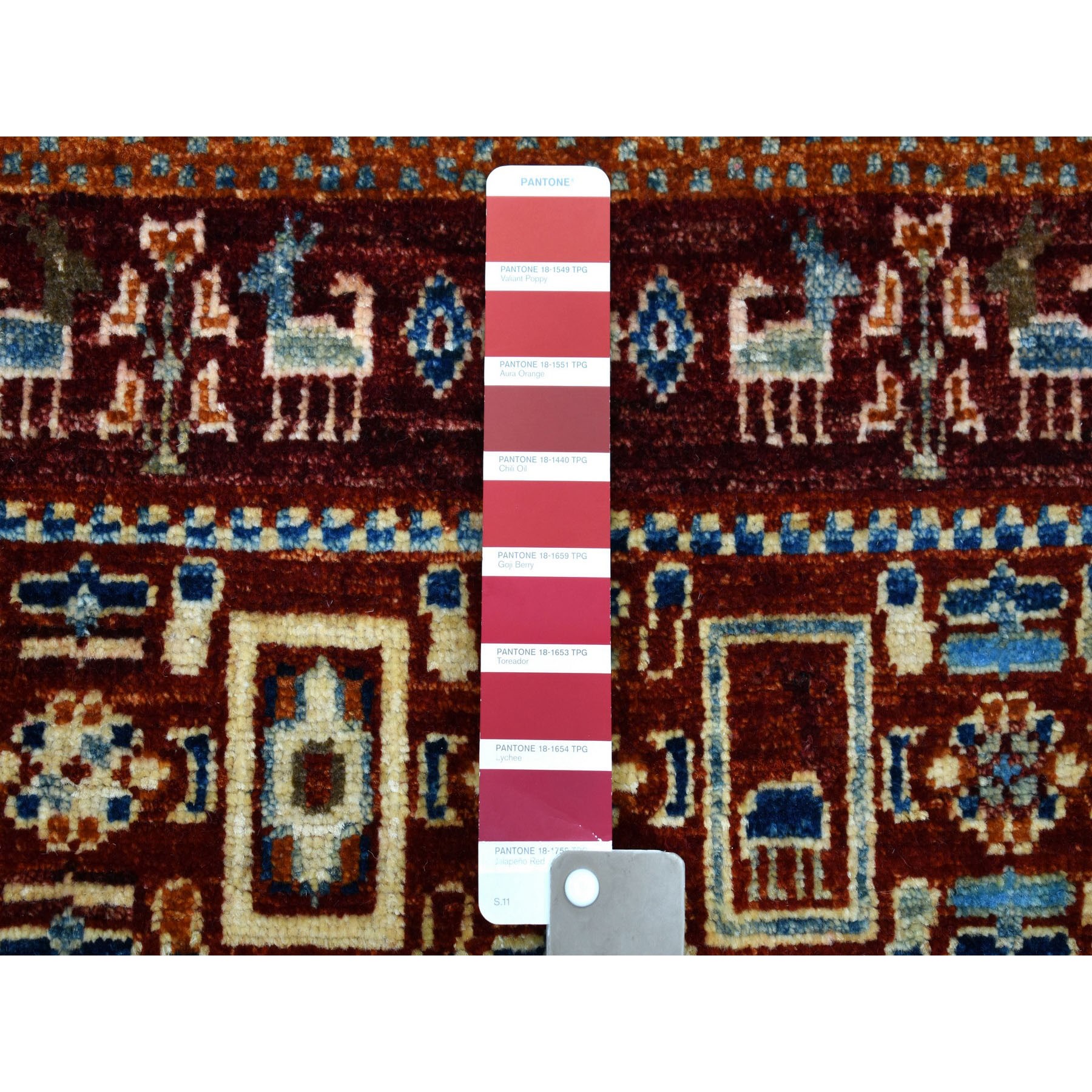 2-9 x4- Red Kashkuli Gabbeh Pictorial Pure wool Hand-knotted Oriental Rug 