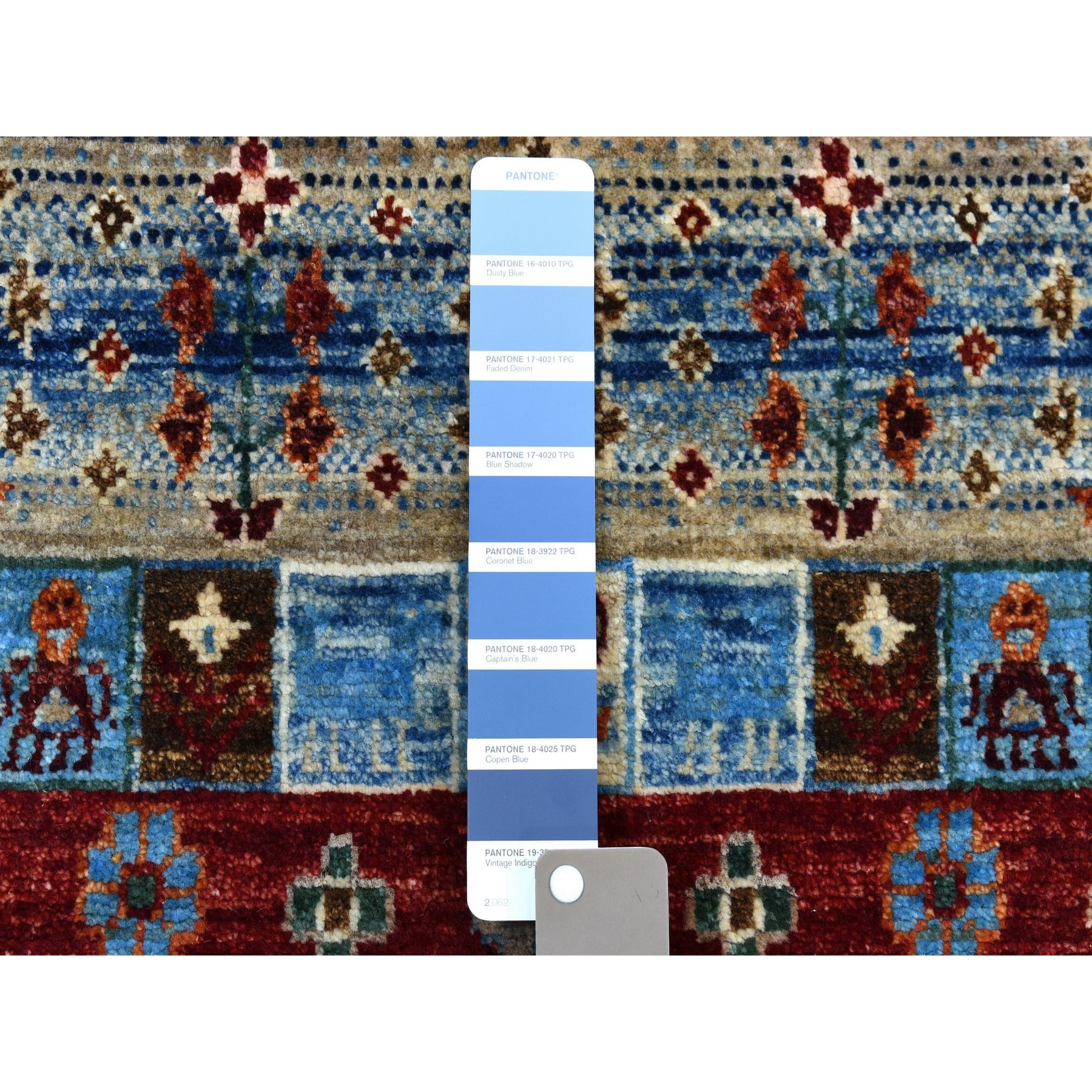 2-7 x4- Blue Gabbeh Kashkuli Pictorial Pure Wool Hand-Knotted Oriental Rug 