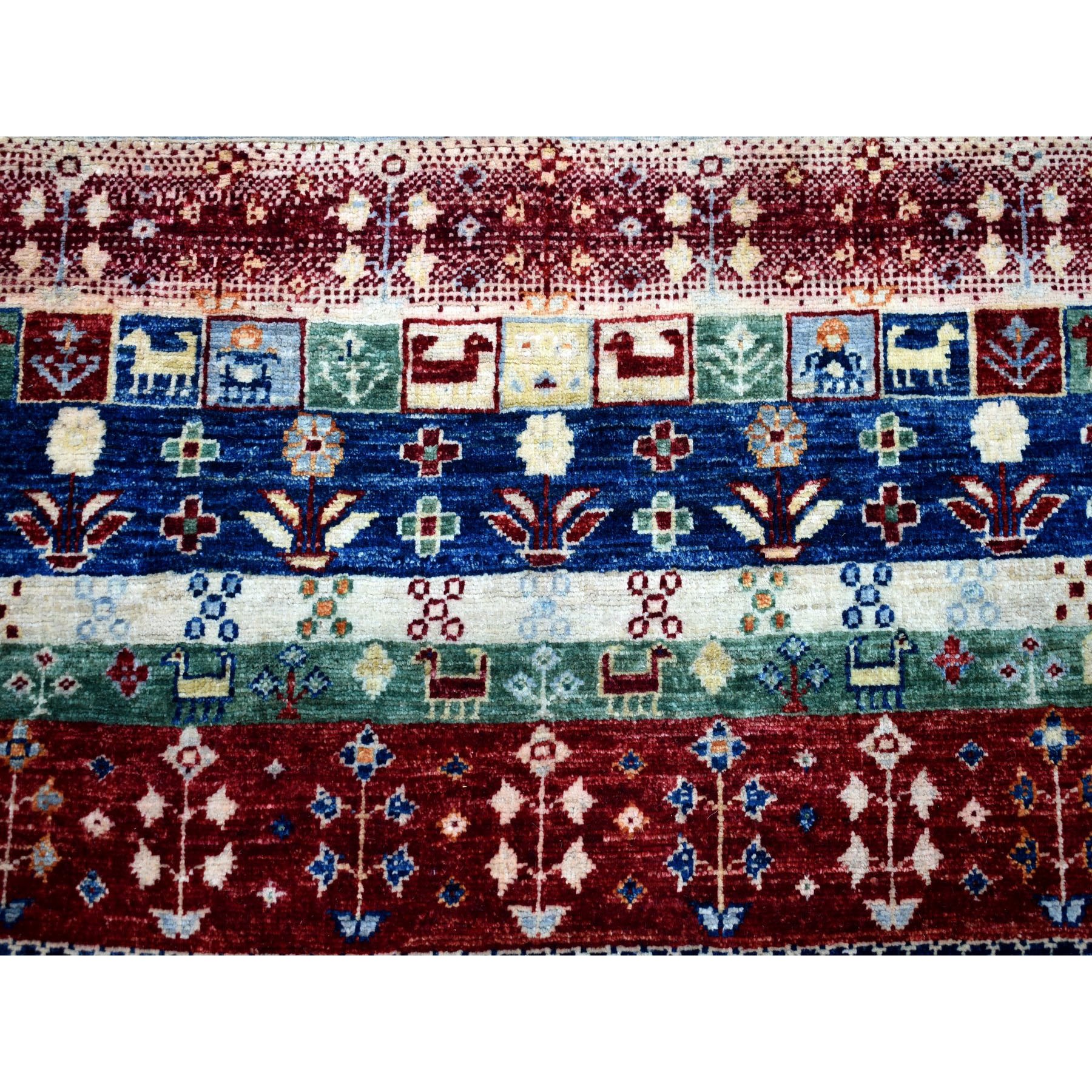 5-x6-6  Colorful Kashkuli Gabbeh Pictorial Pure wool Hand-knotted Oriental Rug 