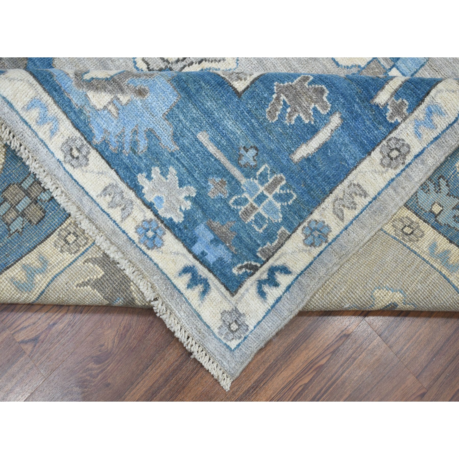 8-1 x9-9  Soft Angora Pure Wool Gray Oushak Wool Foundation Hand-Knotted Oriental Rug 