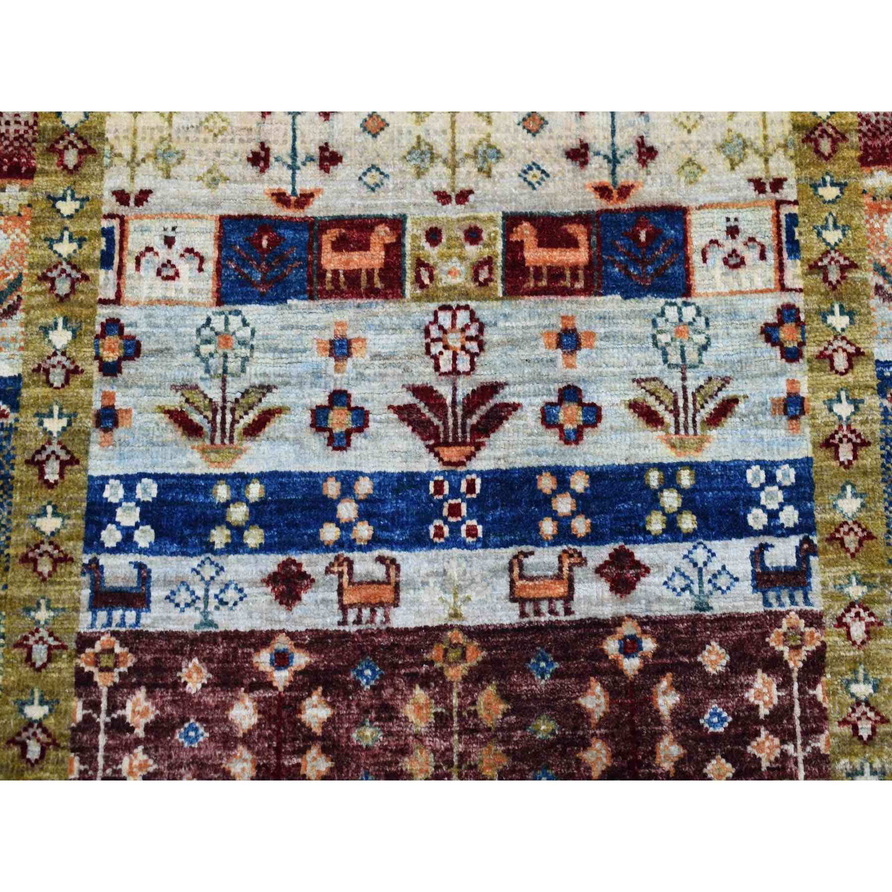 2-7 x9-9  Colorful Kashkuli Gabbeh Pure Wool Hand Knotted Runner Oriental Rug 