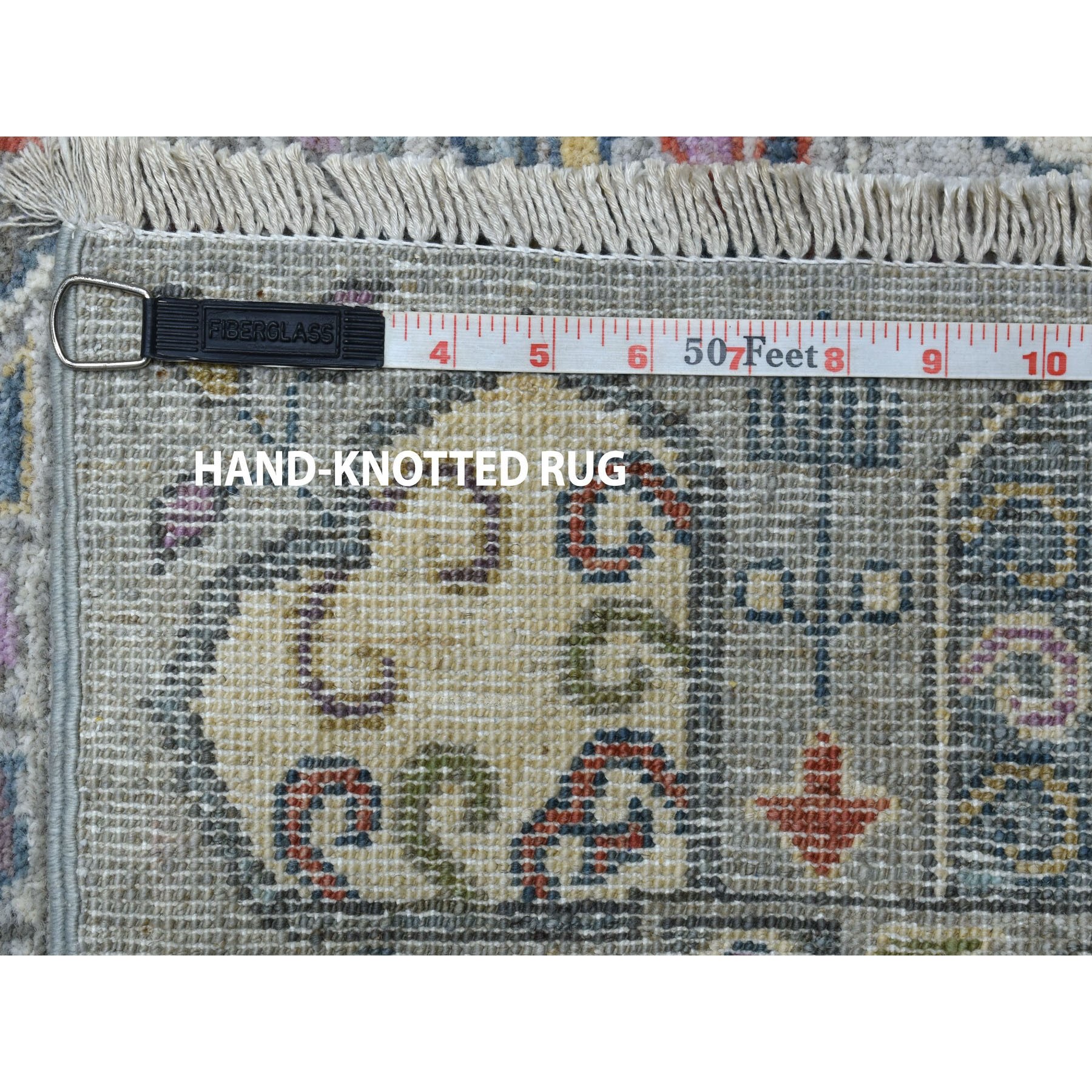 9-x11-9  Gray Fine Peshawar With Mamluk Design Hand Knotted Oriental Rug 