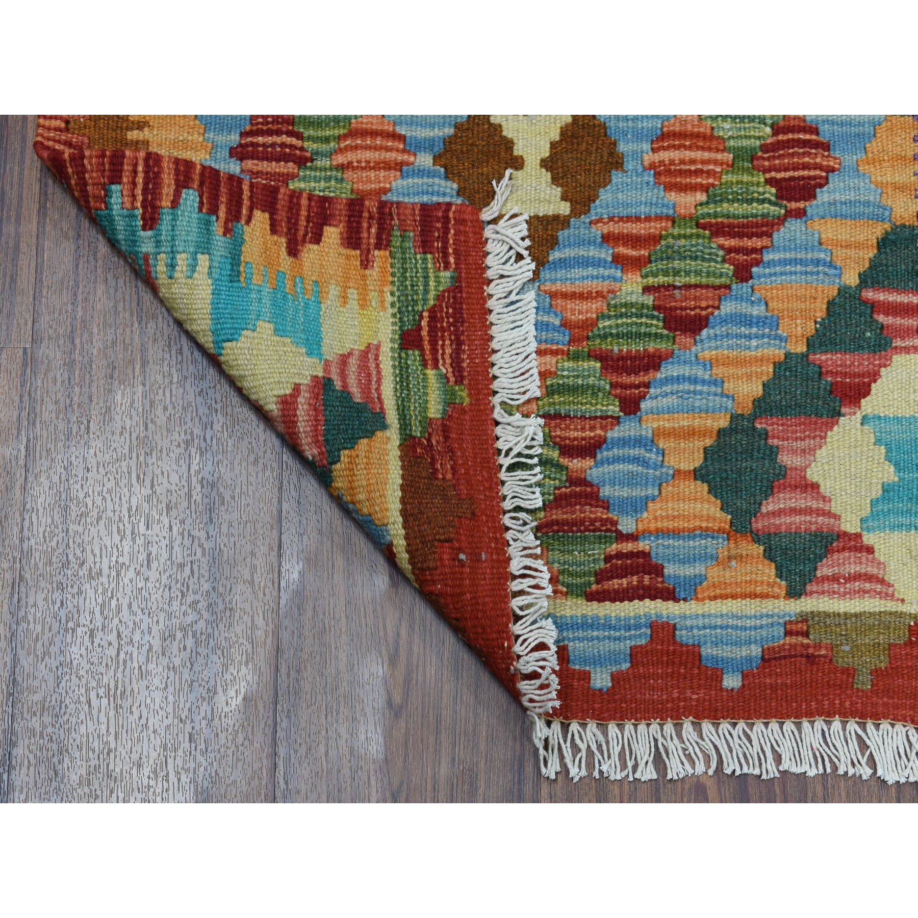 2-x2-9  Veggie Dyes Afghan Kilim Pure Wool Hand Woven Oriental Rug 