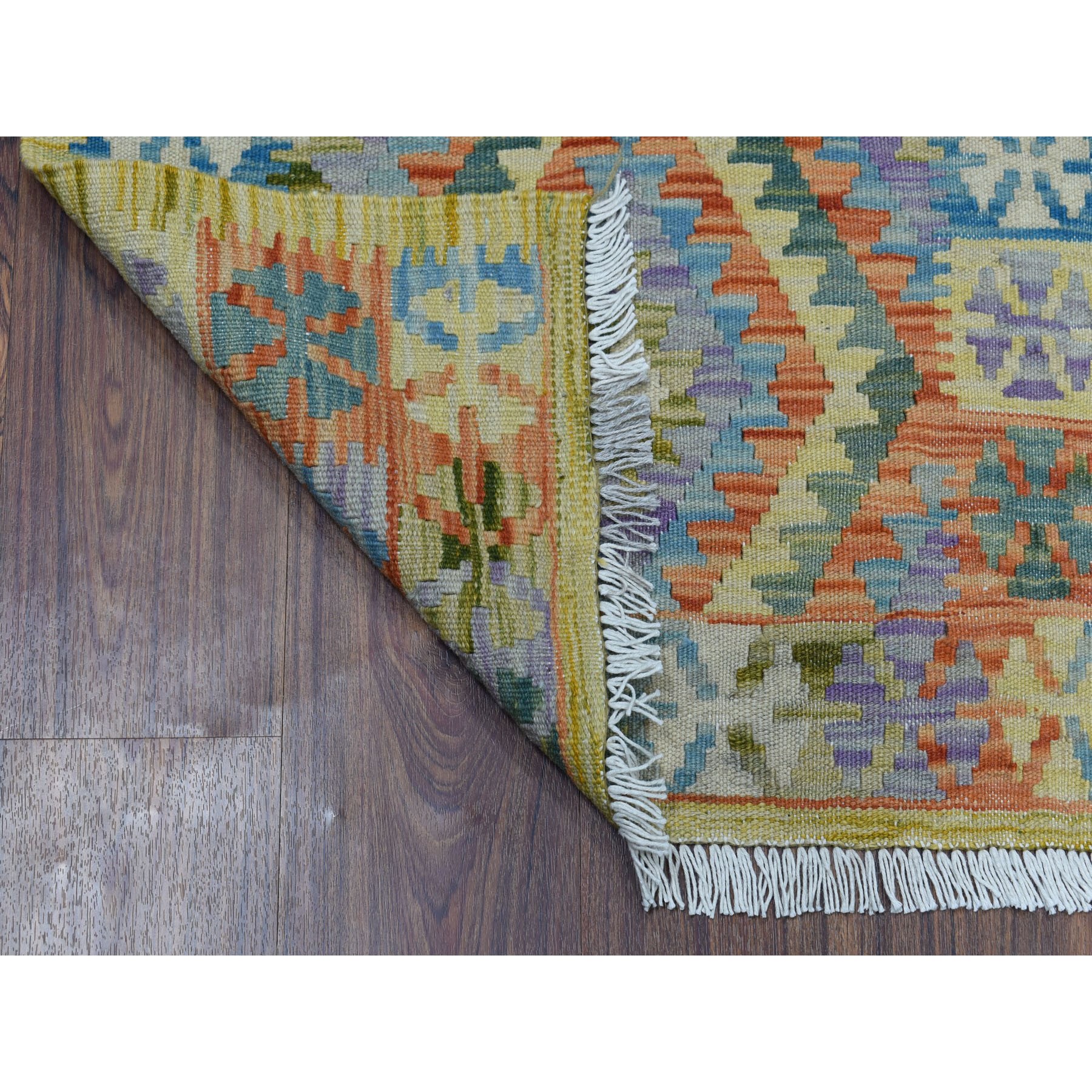 2-x3- Veggie Dyes Afghan Kilim Pure Wool Hand Woven Oriental Rug 