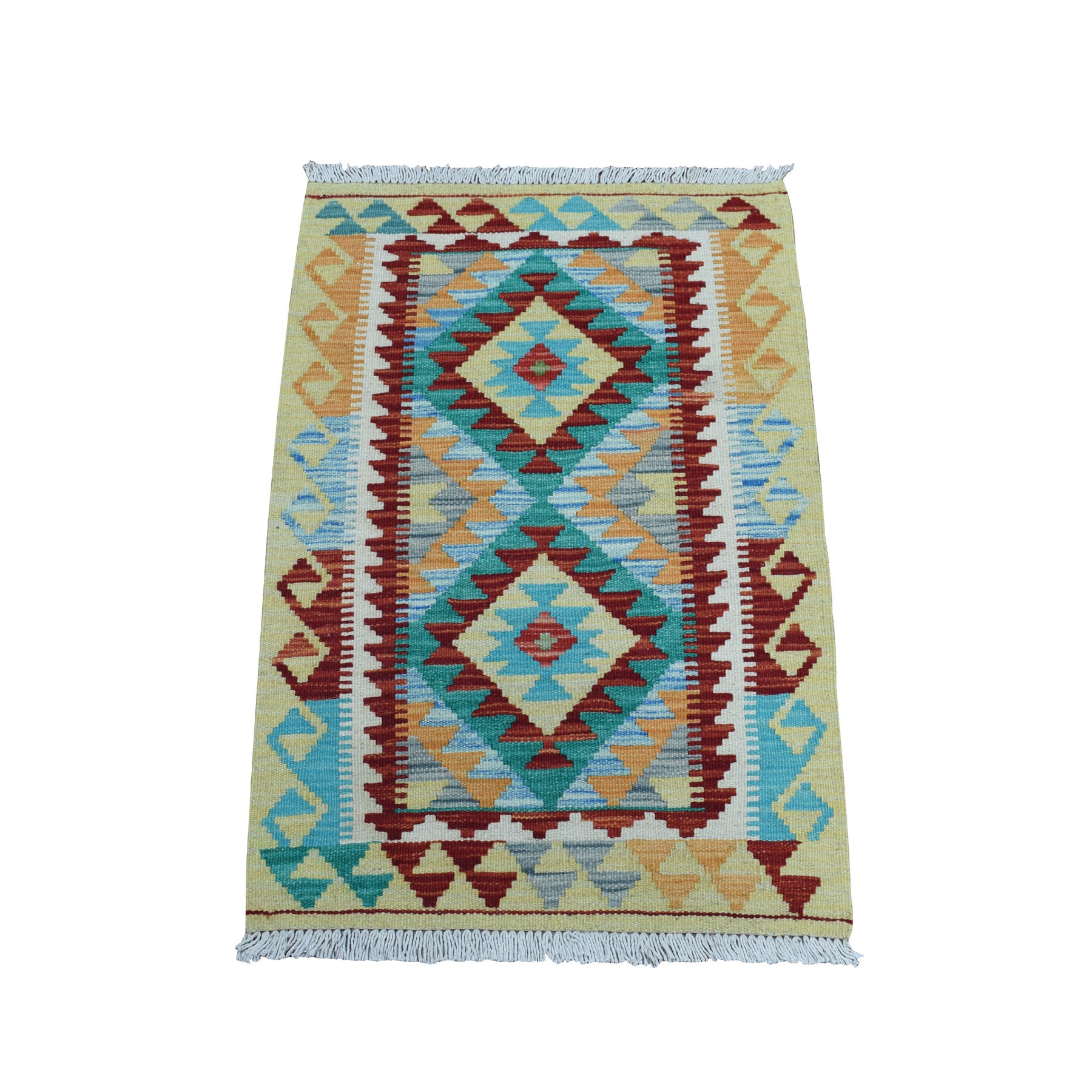 2'X2'9" Colorful Afghan Kilim Pure Wool Hand Woven Oriental Rug moaea98c