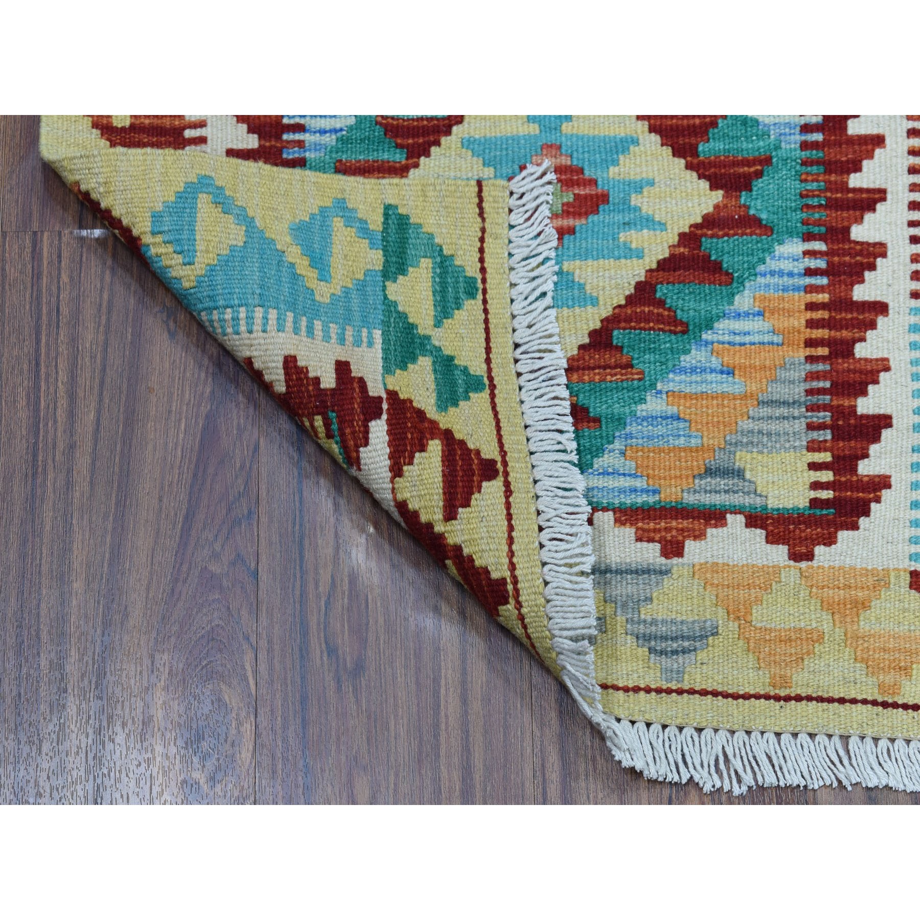 2-x2-9  Colorful Afghan Kilim Pure Wool Hand Woven Oriental Rug 