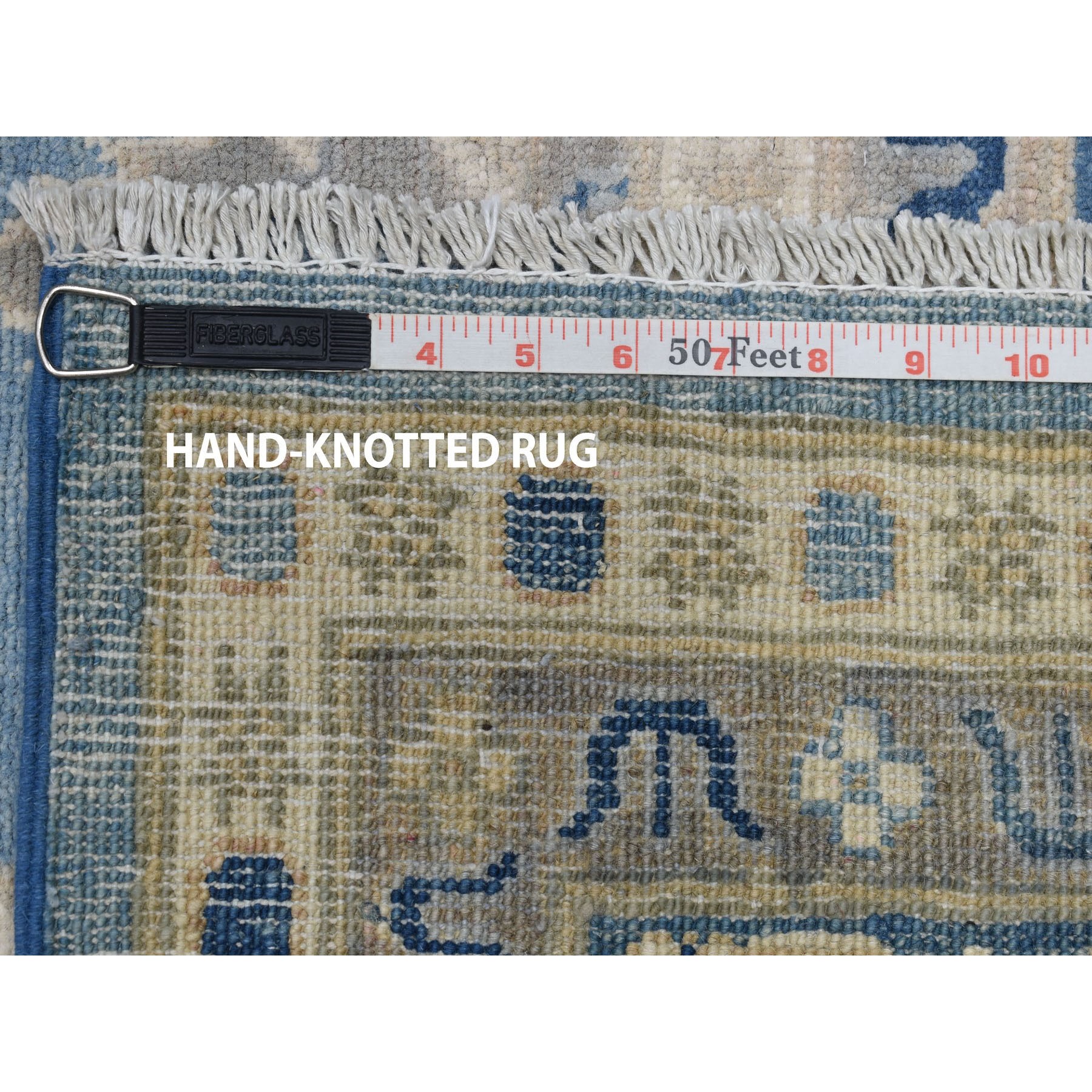 9-1 x11-6  Blue Vintage Look Kazak Pure Wool Hand Knotted Oriental Rug 