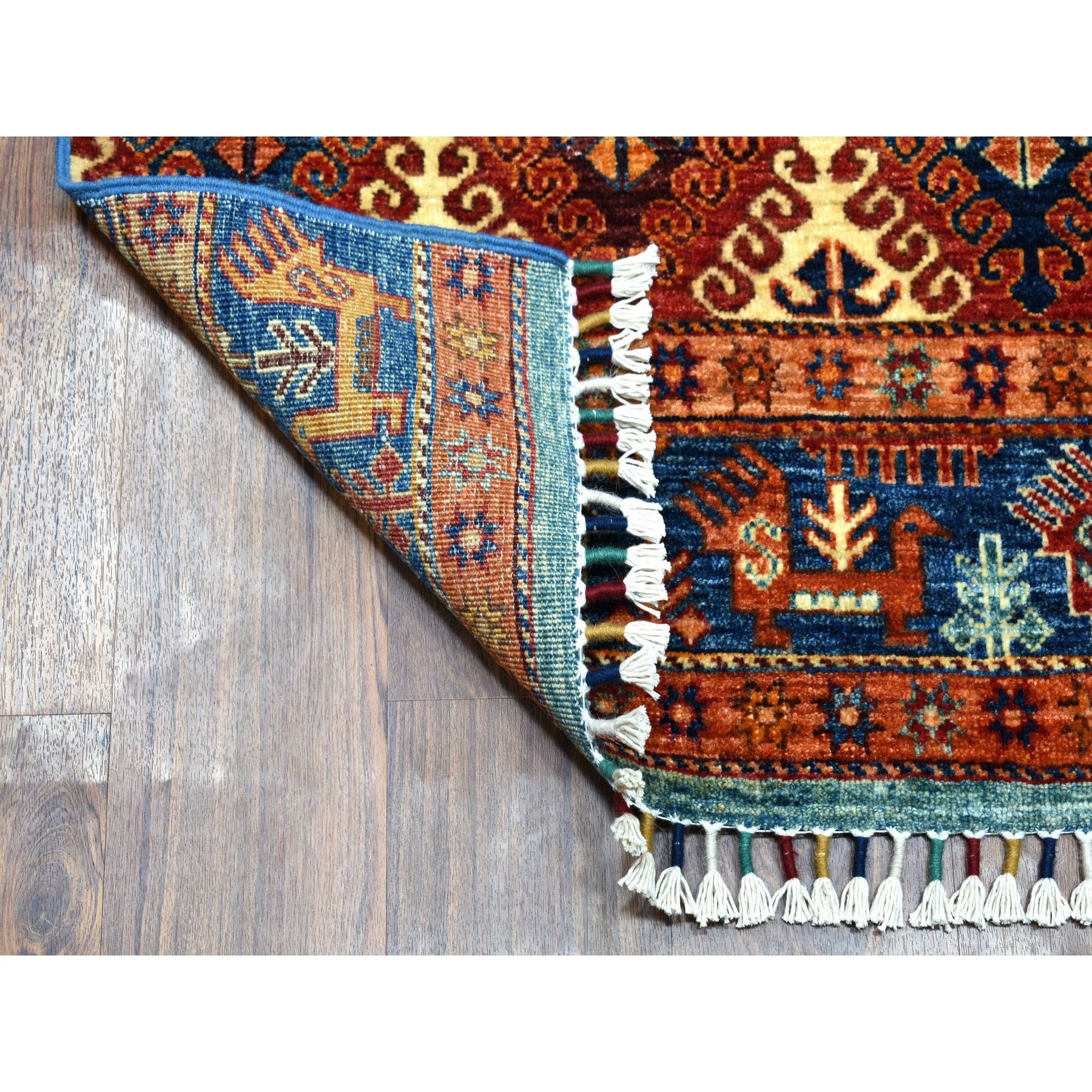 2-3 x9-7  Khorjin Design Colorful Super Kazak Pure Wool Hand Knotted Oriental Rug 