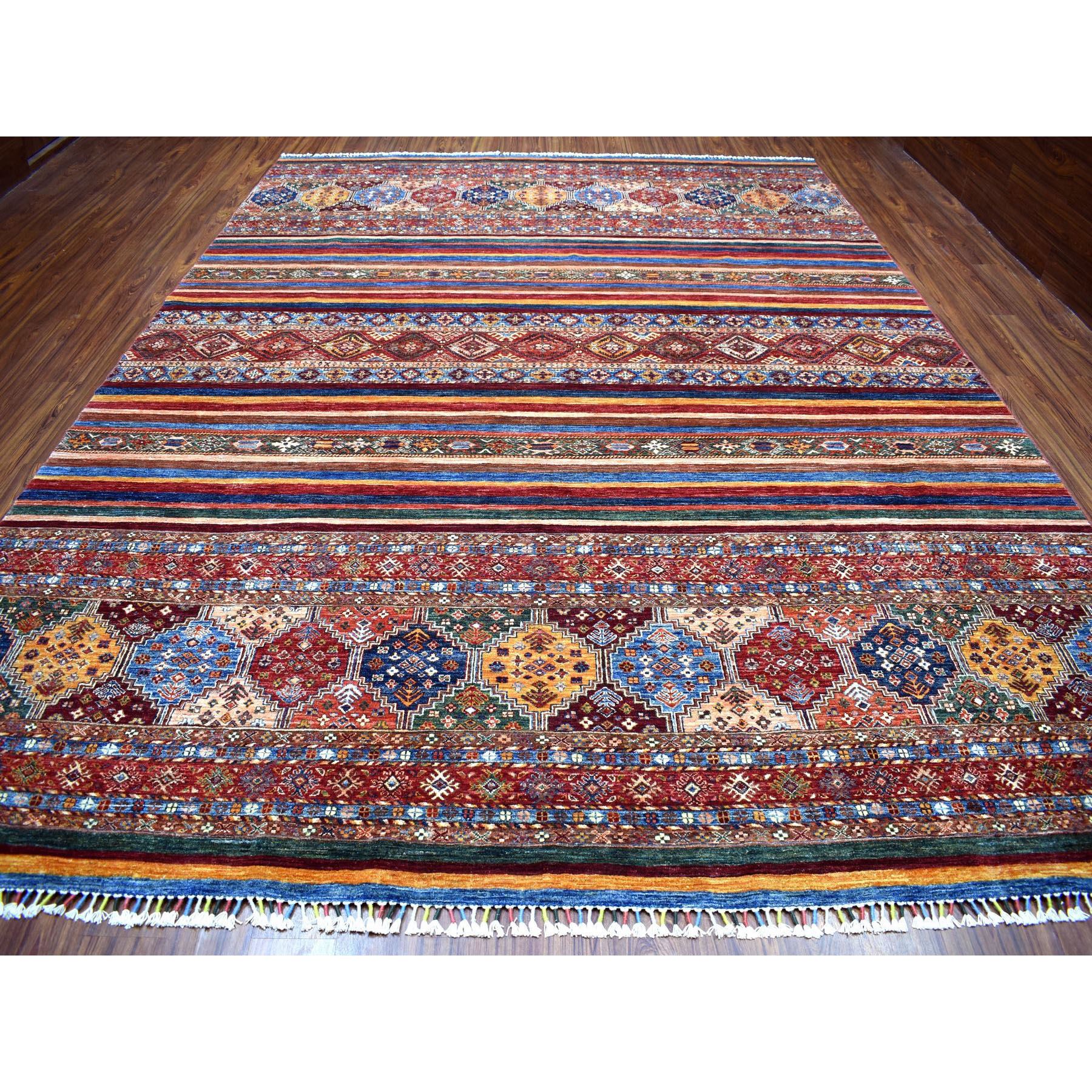 10'x13'3" Khorjin Design Colorful Super Kazak Pure Wool Hand Knotted Oriental Rug