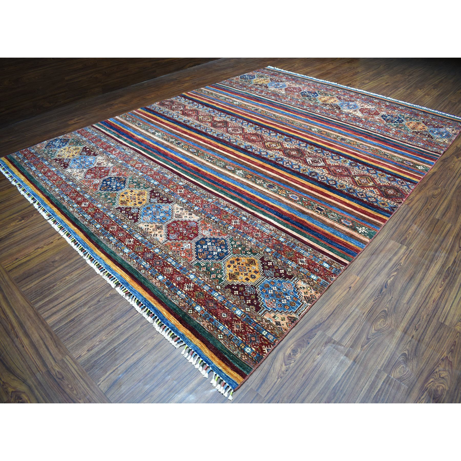 10'x13'3" Khorjin Design Colorful Super Kazak Pure Wool Hand Knotted Oriental Rug