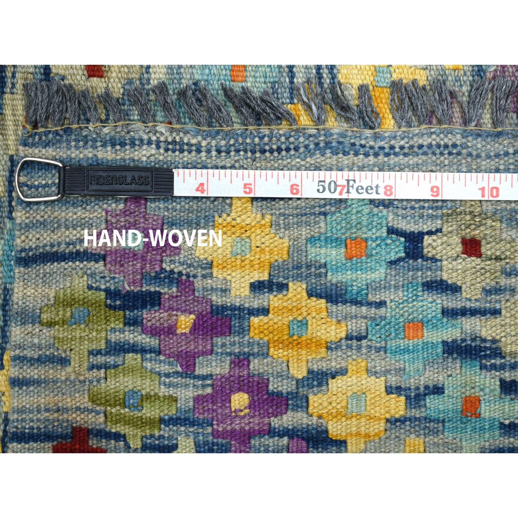 10-2 x13-4  Colorful Afghan Kilim Pure Wool Hand Woven Oriental Rug 