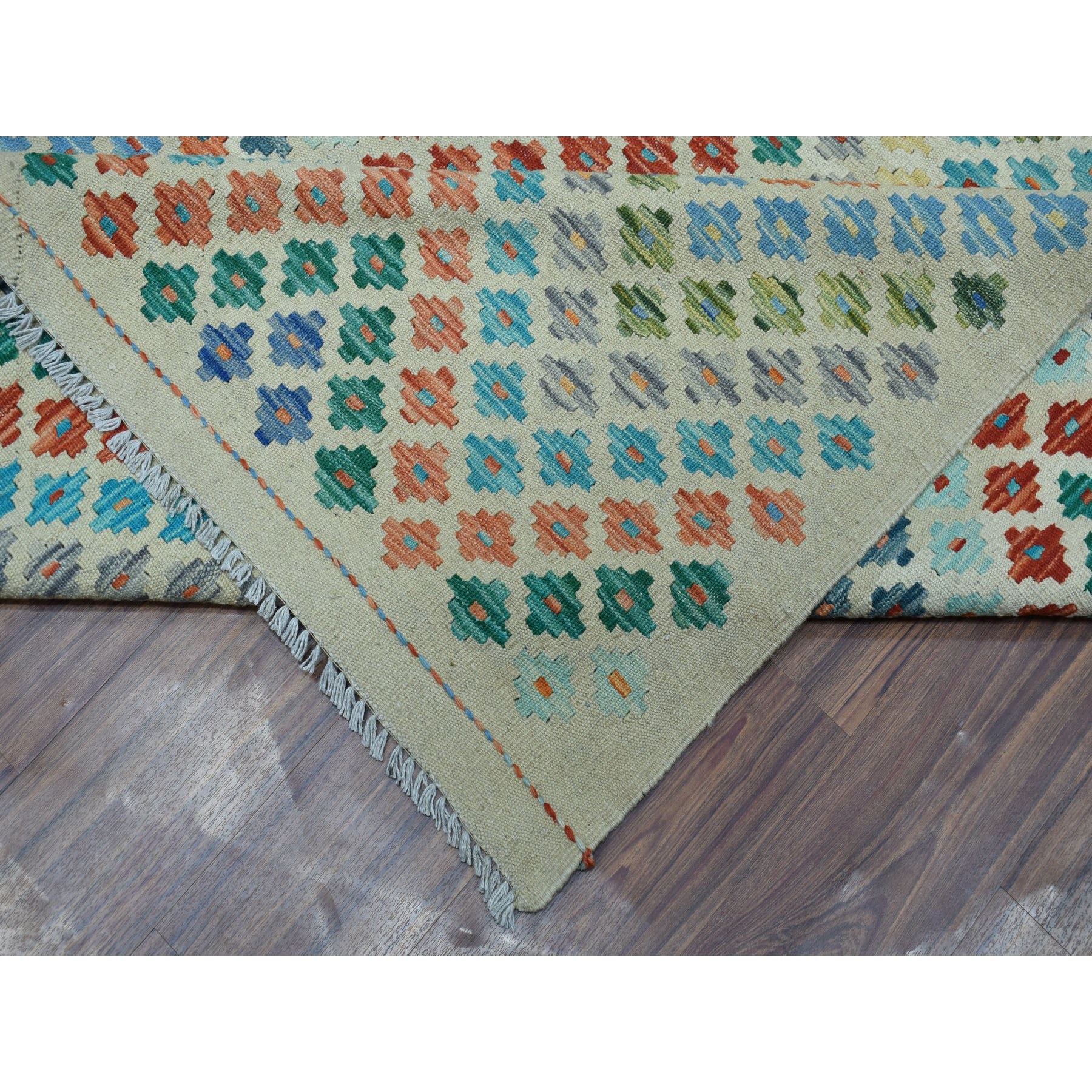 10-5 x13- Colorful Afghan Kilim Pure Wool Hand Woven Oriental Rug 