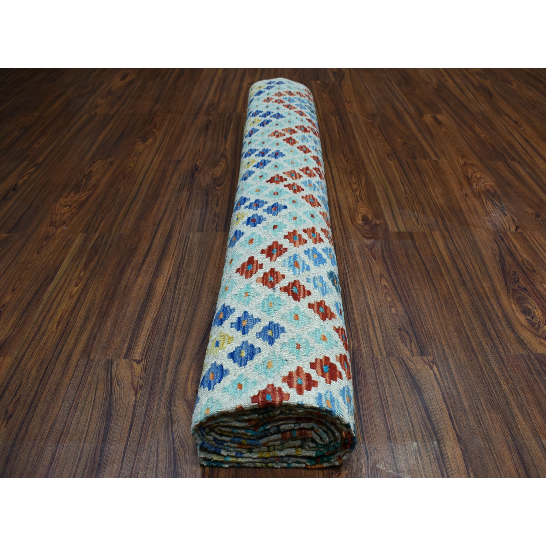 10-5 x13- Colorful Afghan Kilim Pure Wool Hand Woven Oriental Rug 