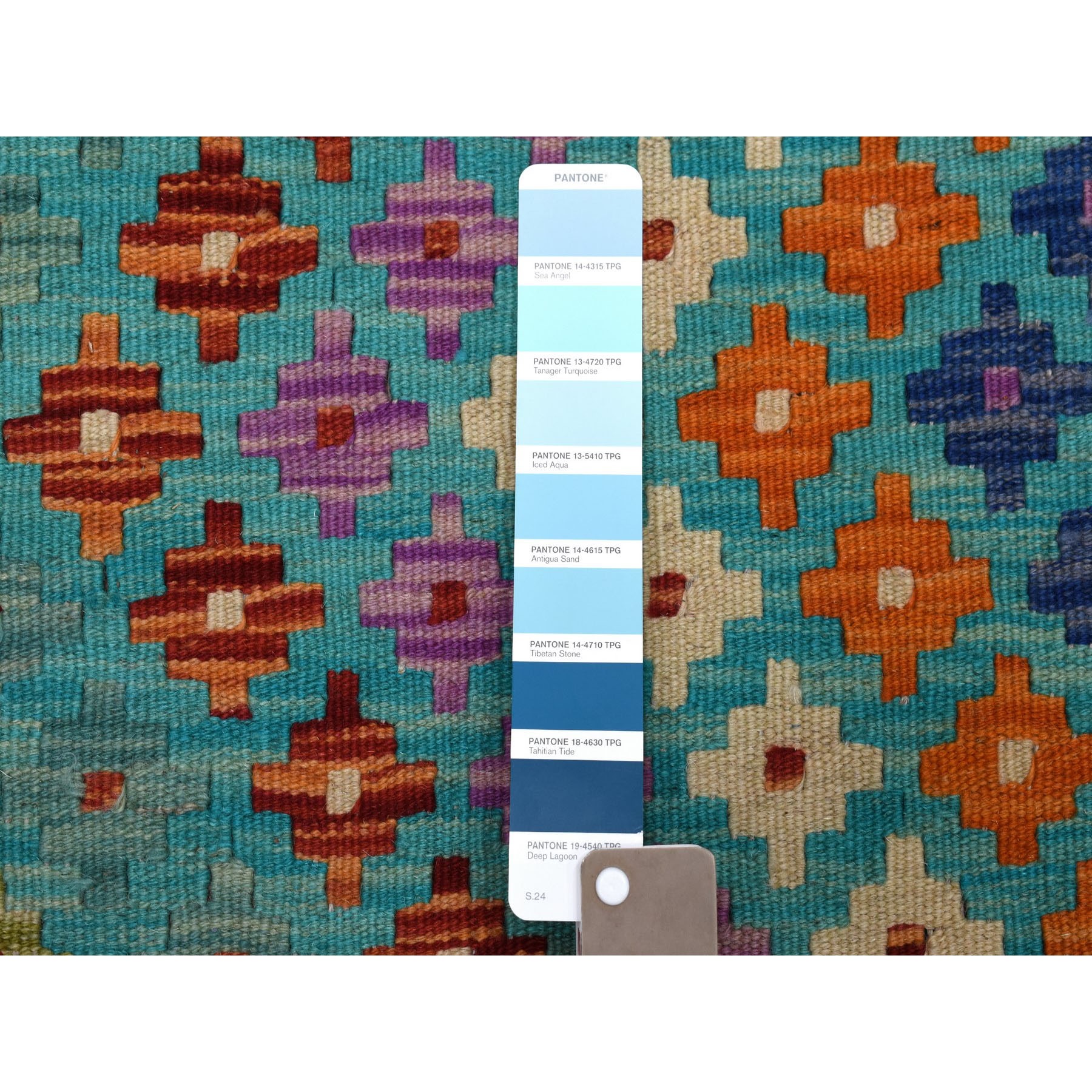 10-2 x13-1  Colorful Afghan Kilim Pure Wool Hand Woven Oriental Rug 