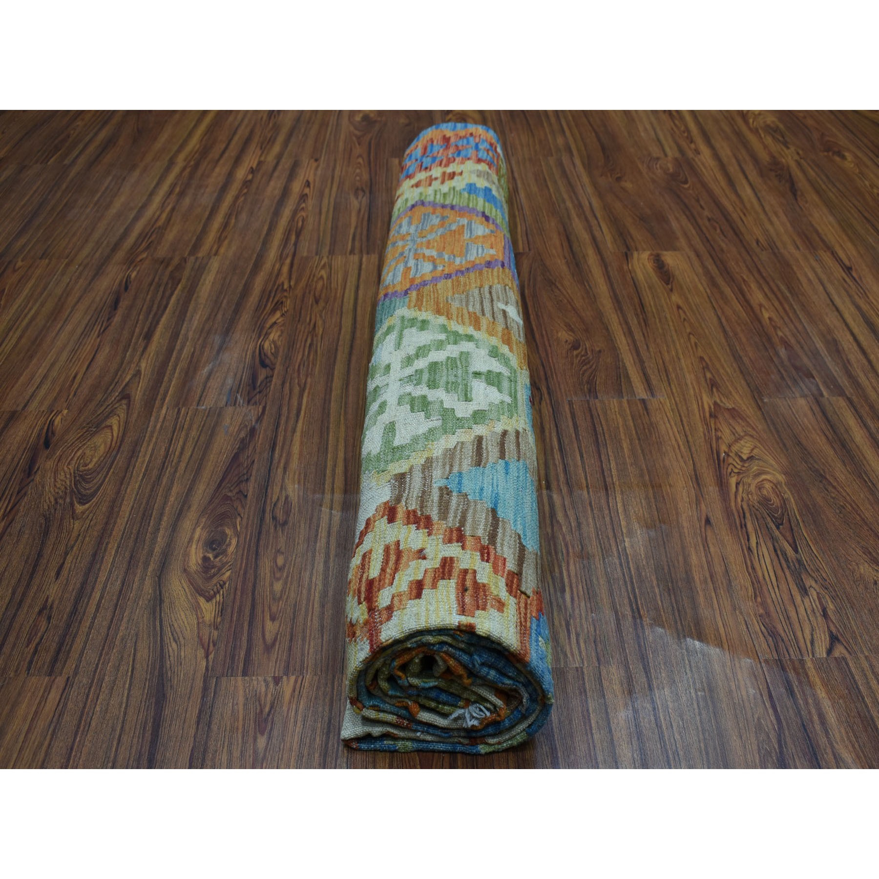 8-2 x9-6  Colorful Afghan Kilim Pure Wool Hand Woven Oriental Rug 