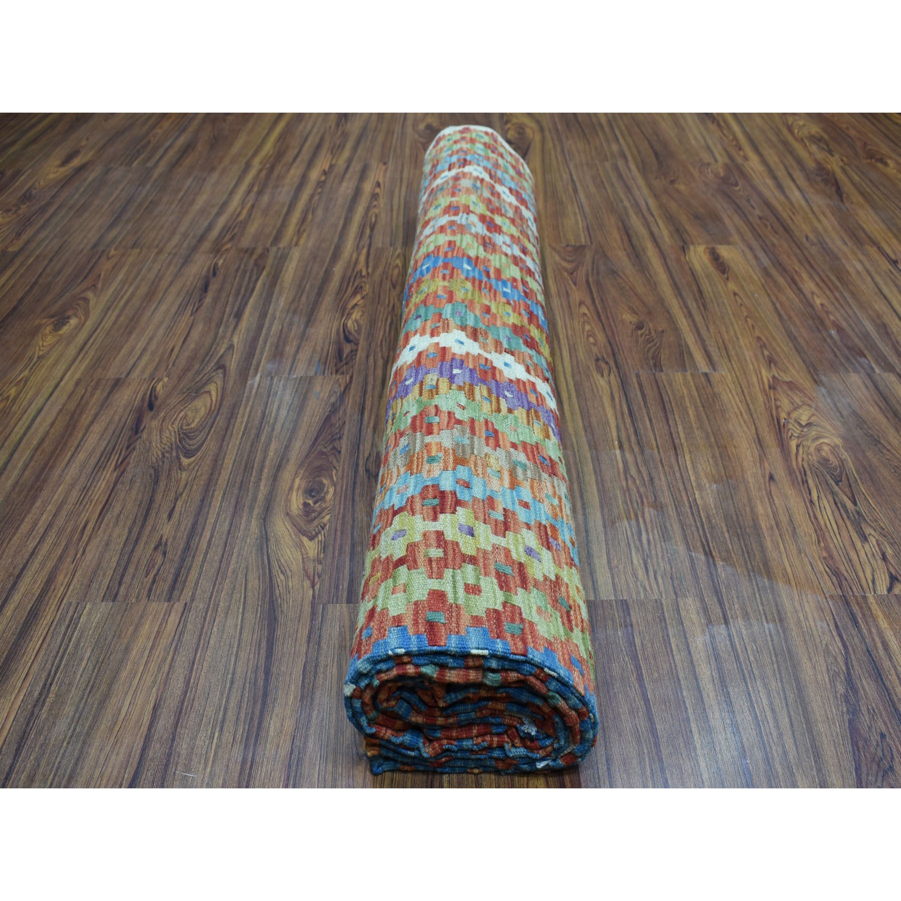 8-5 x11-6  Colorful Afghan Kilim Pure Wool Hand Woven Oriental Rug 