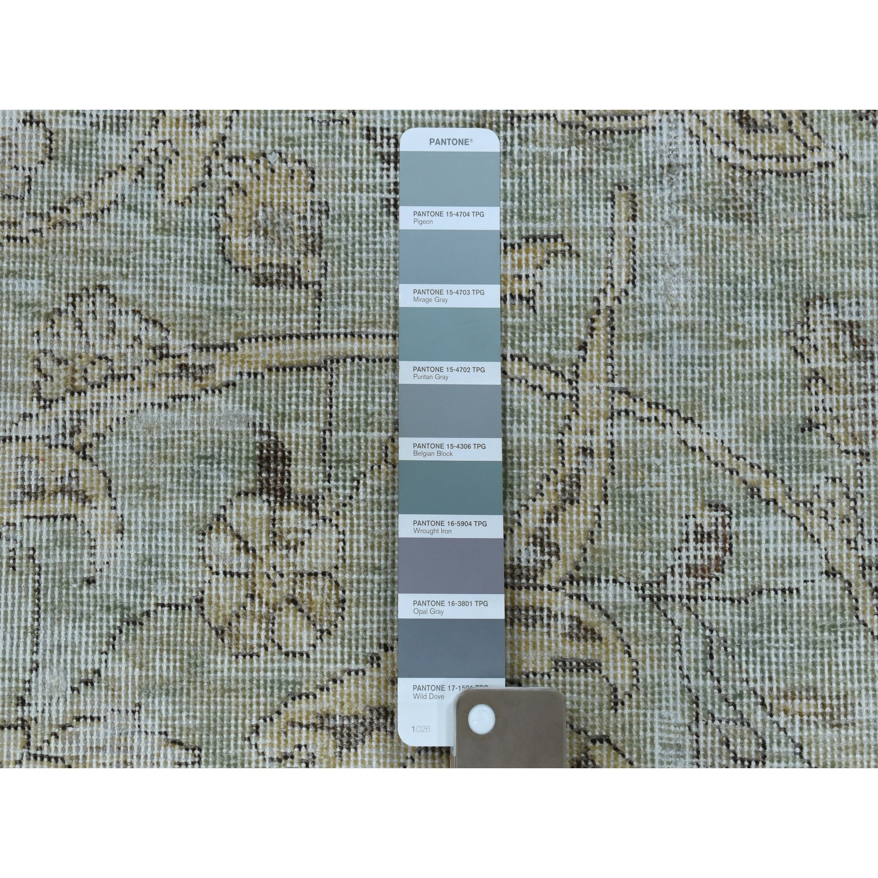 9'8"x13' Gray Vintage Persian Tabriz Worn Pile Hand Knotted Oriental Rug