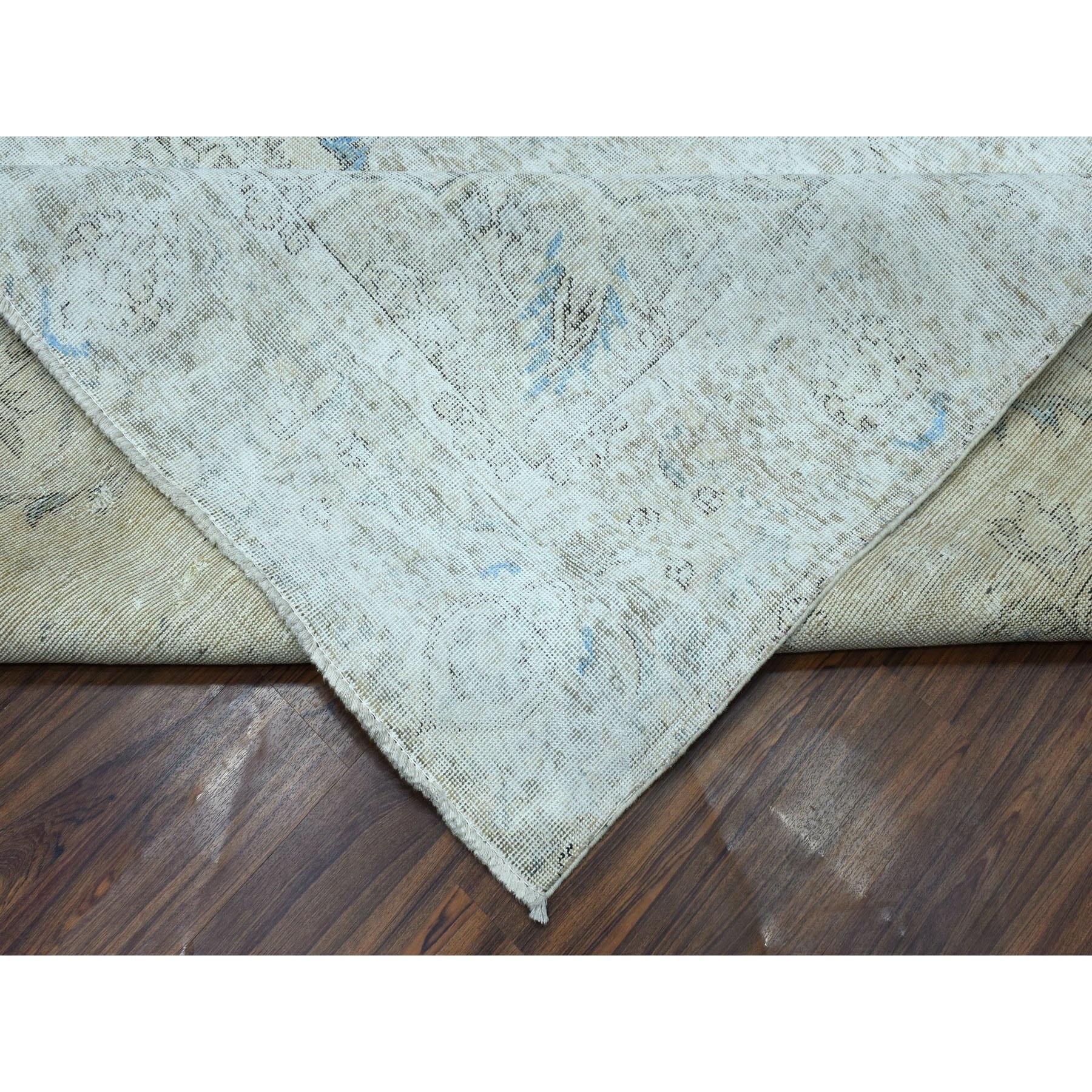 9'6"x12'4" Gray Vintage Persian Tabriz Pure Wool Hand Knotted Oriental Rug