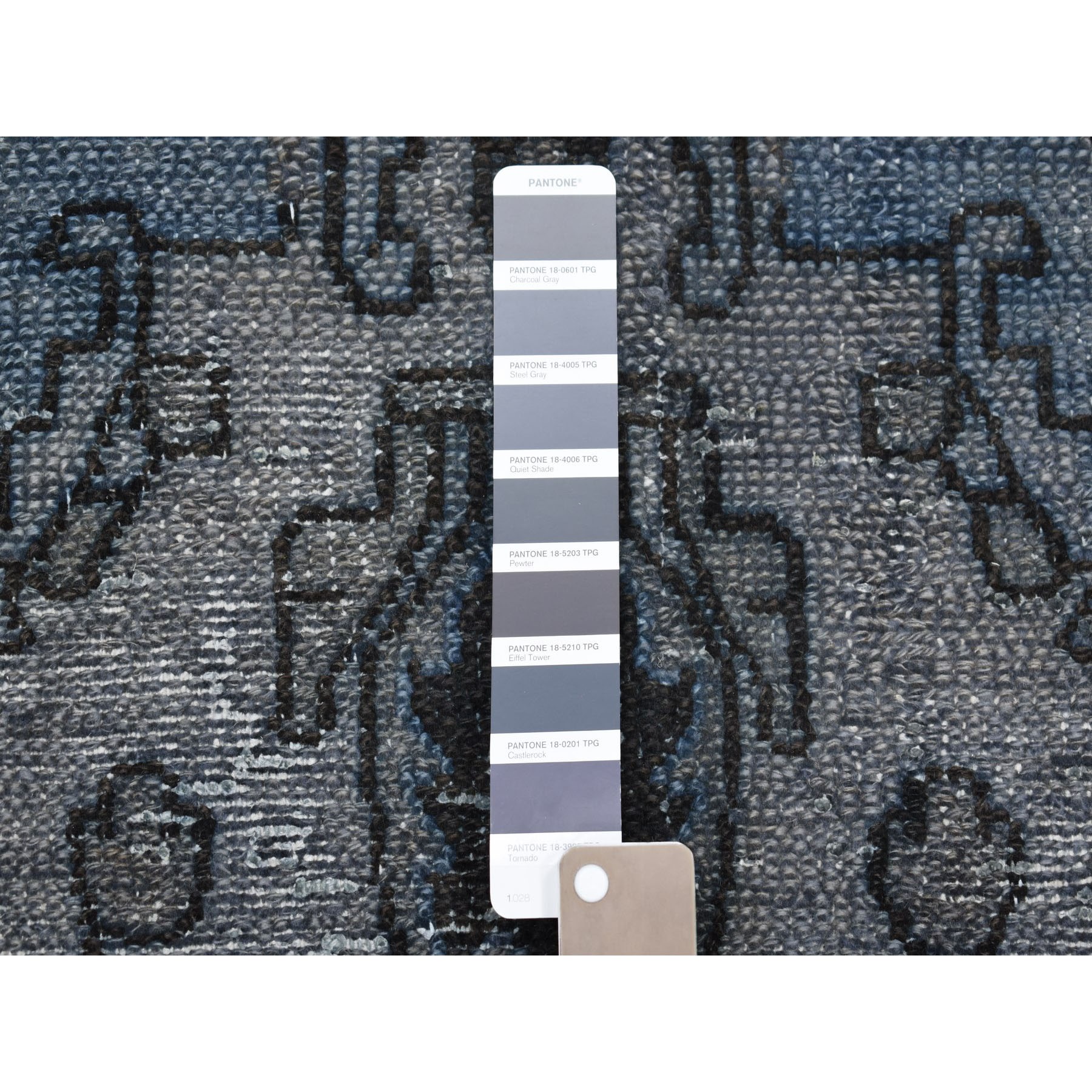8'6"x11'2" Gray Overdyed Vintage Persian Tabriz Worn Pile Hand Knotted Oriental Rug
