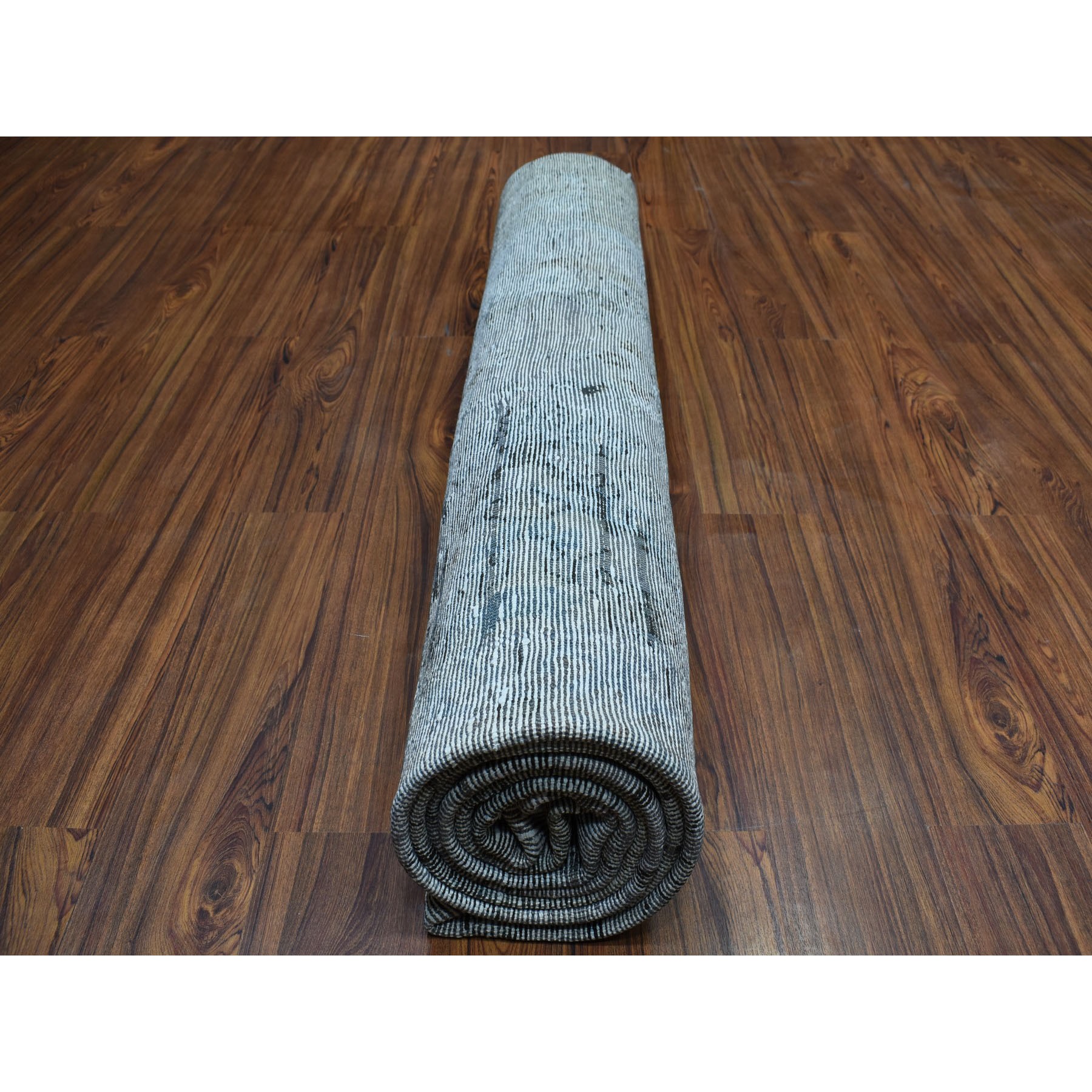 8'6"x11'2" Gray Overdyed Vintage Persian Tabriz Worn Pile Hand Knotted Oriental Rug