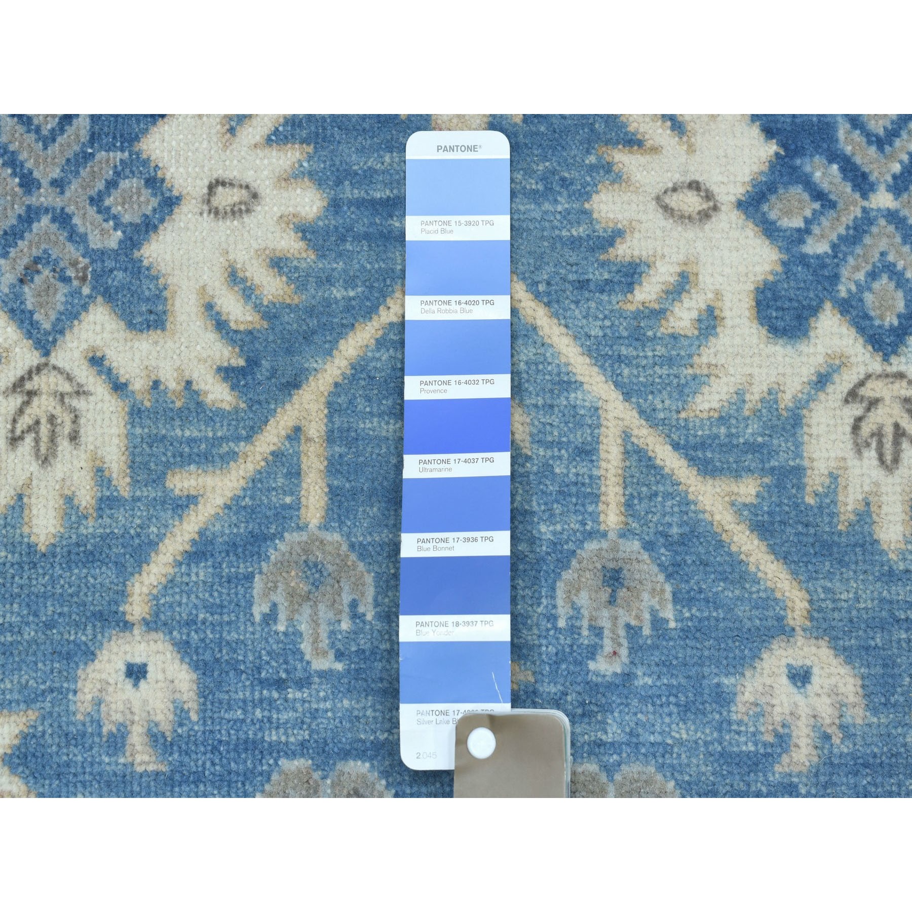 8-9 x11-8  Blue Vintage Look Kazak Geometric Design Pure Wool Hand Knotted Oriental Rug 