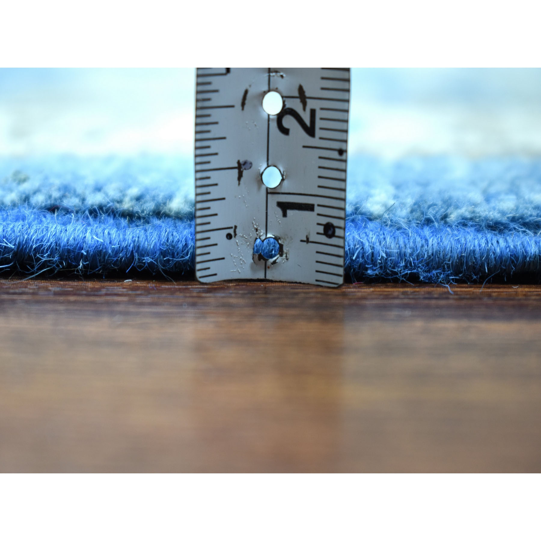 8-9 x11-8  Blue Vintage Look Kazak Geometric Design Pure Wool Hand Knotted Oriental Rug 