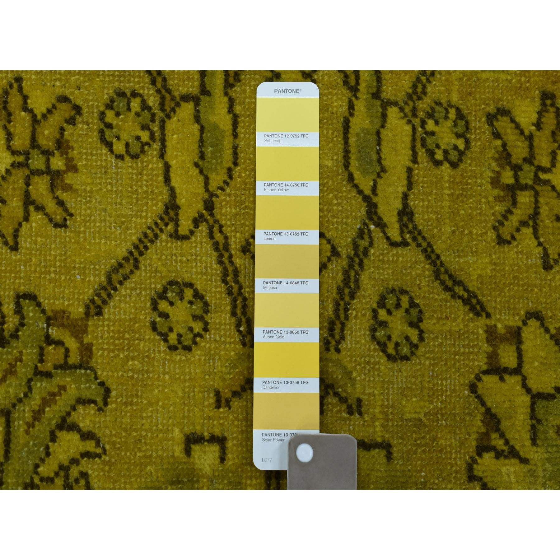 9-7 x12-2  Yellow Vintage Persian Worn Pile Hand Knotted Oriental Rug 