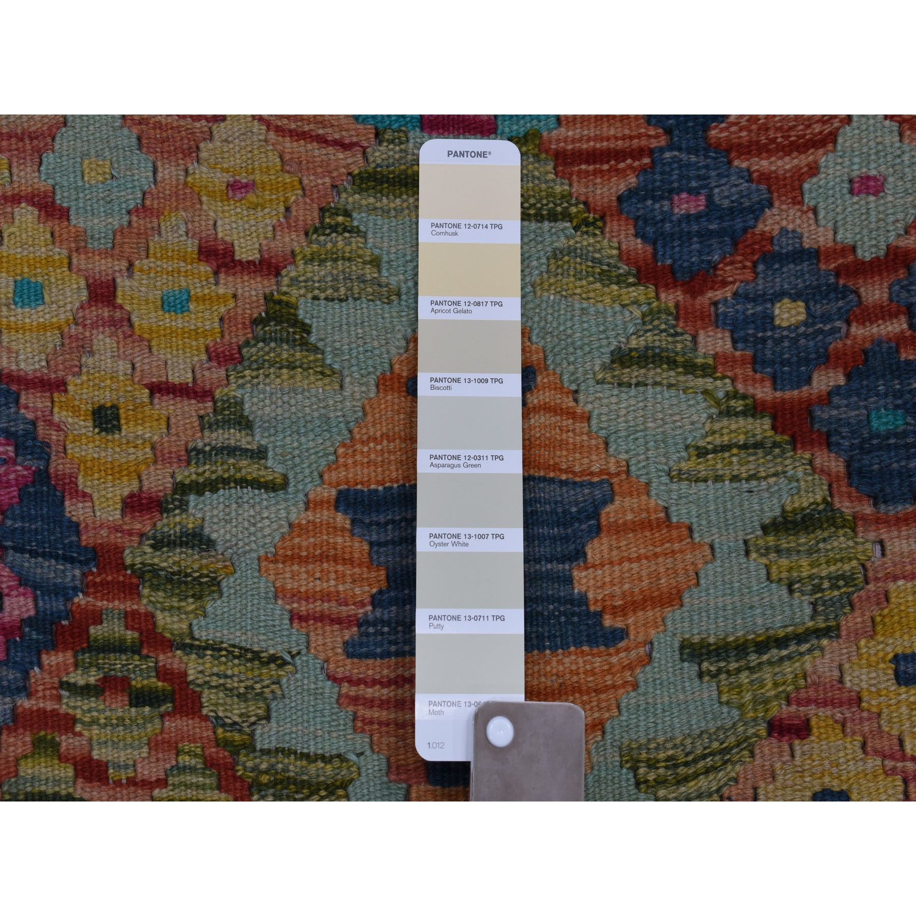 9'10"x13'1" Veggie Dyes Afghan Kilim Pure Wool Hand Woven Oriental Rug