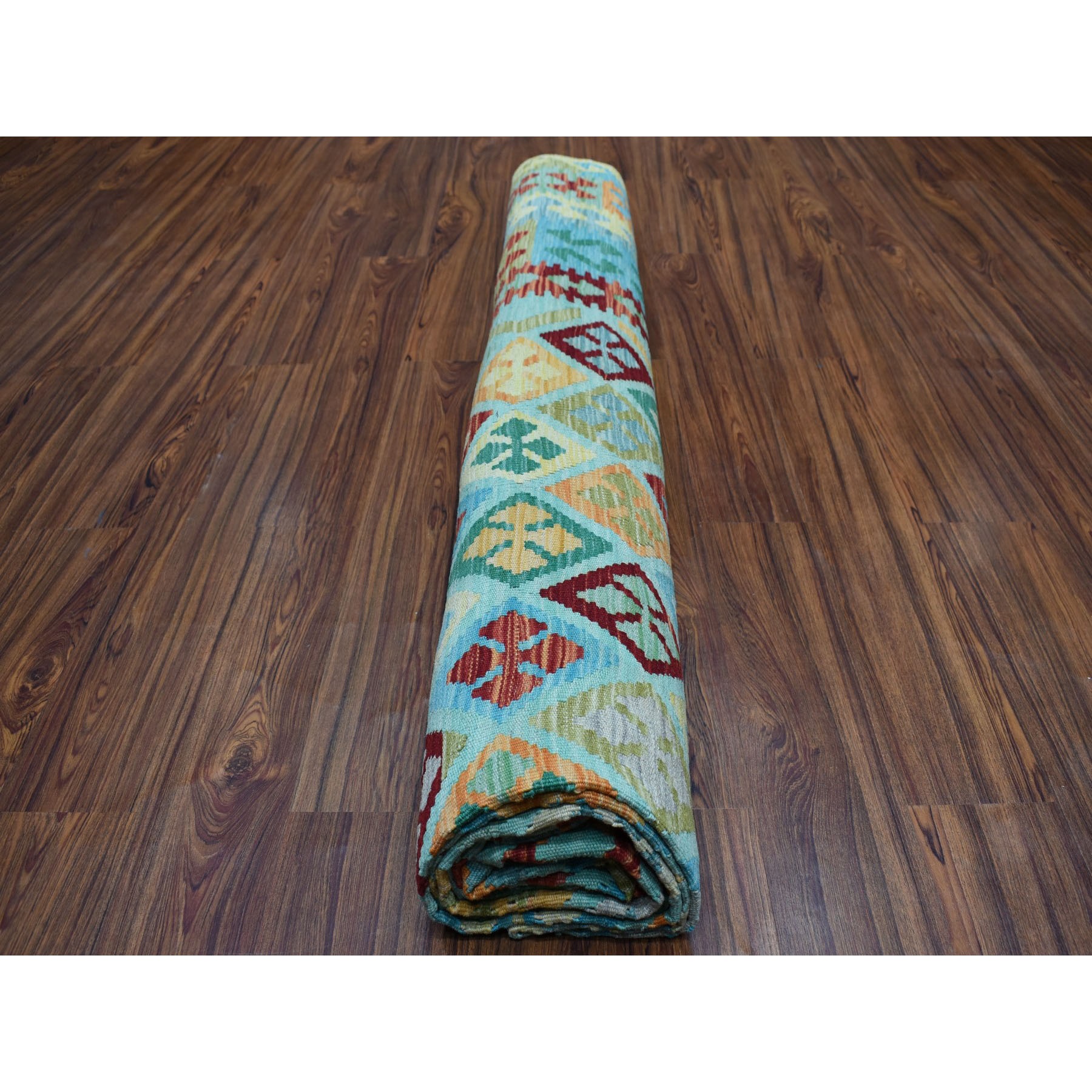 10-6 x13-1  Hand Woven Colorful Afghan Kilim Pure Wool Oriental Rug 
