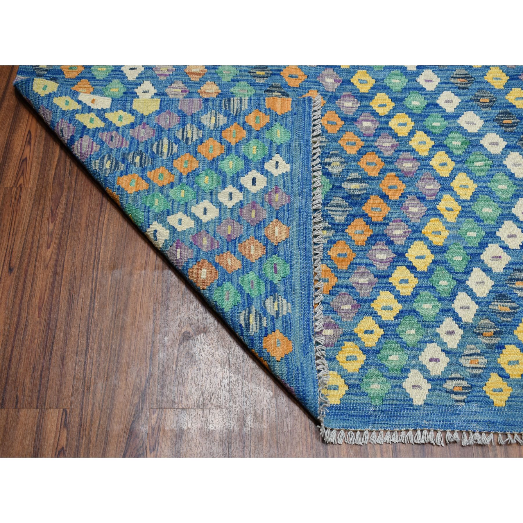 8-8 x11-6  Hand Woven Colorful Afghan Kilim Pure Wool Oriental Rug 