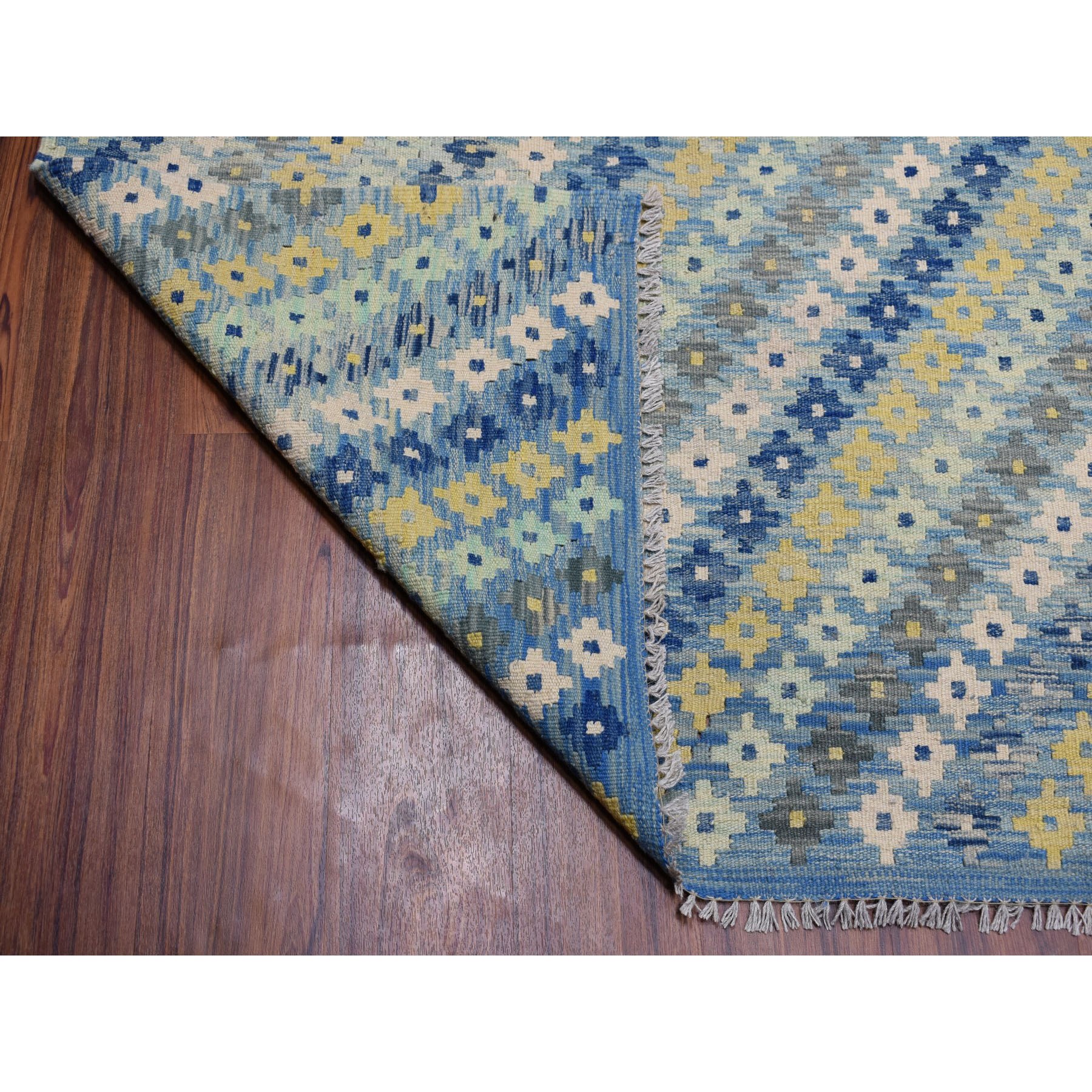 9-2 x12- Colorful Afghan Kilim Pure Wool Hand Woven Oriental Rug 
