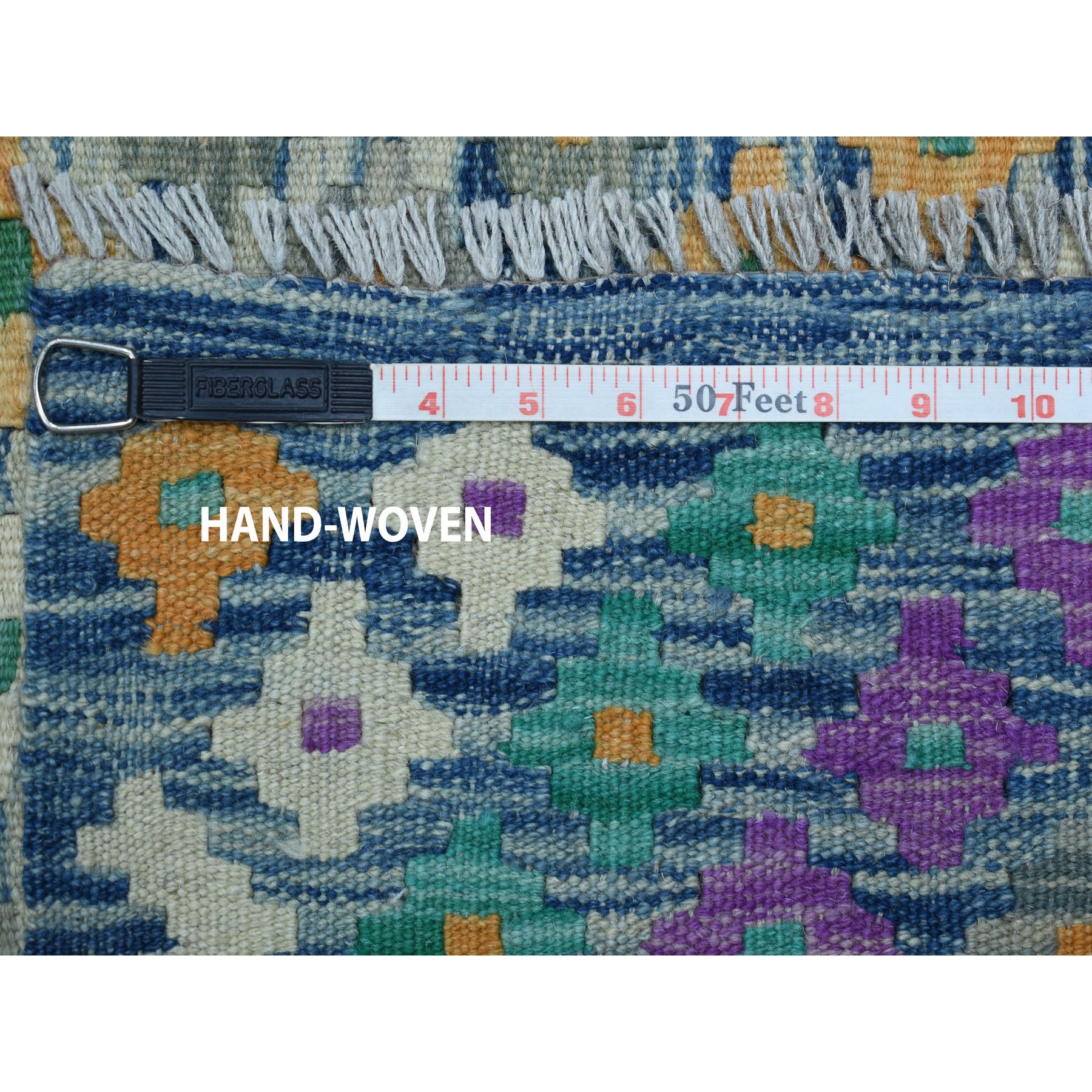 9-x12-2  Colorful Afghan Kilim Pure Wool Hand Woven Oriental Rug 