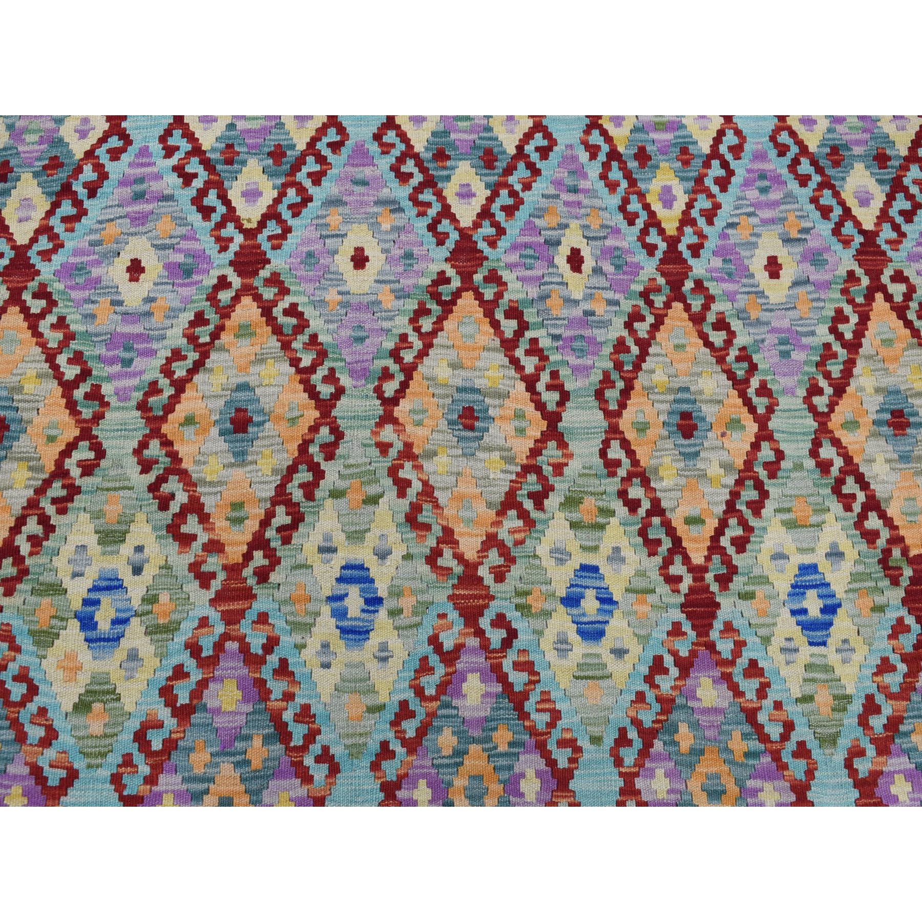 8-8 x9-8  Veggie Dyes Afghan Killim Pure Wool Hand Woven Oriental Rug 