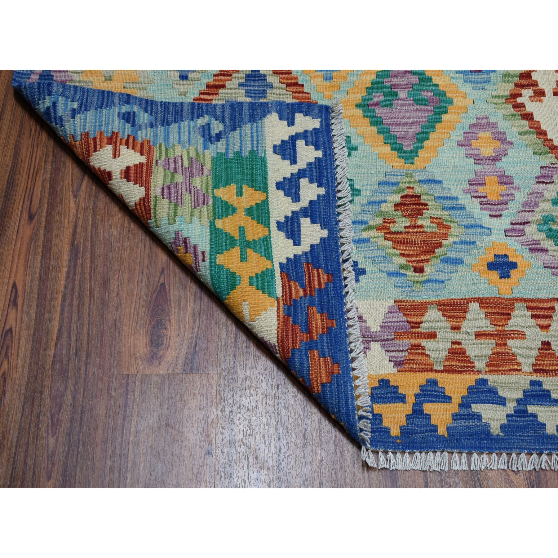 8-3 x9-8  Colorful Afghan Killim Pure Wool Hand Woven Oriental Rug 
