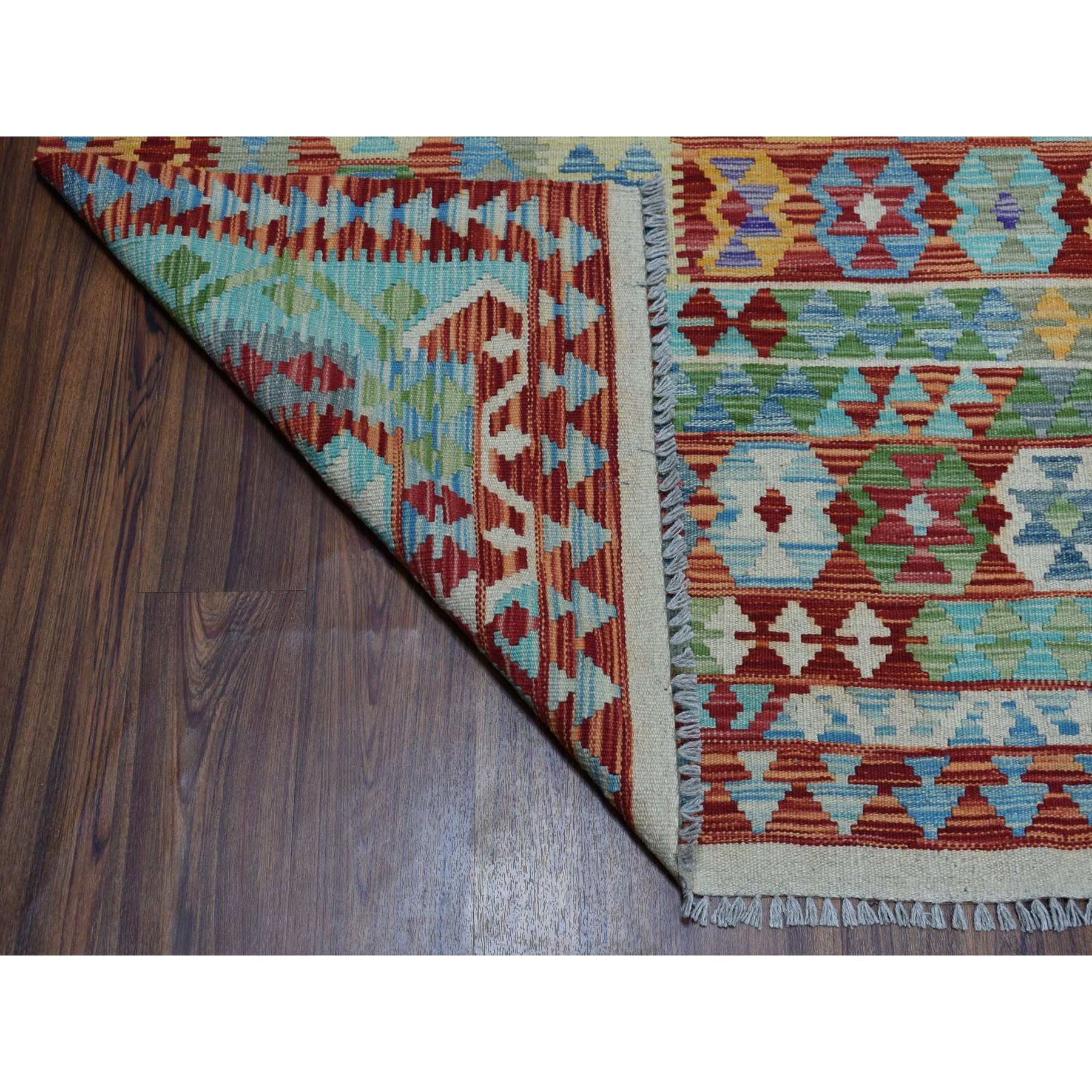 8-3 x9-8  Colorful Afghan Pure Wool Killim Hand Woven Oriental Rug 