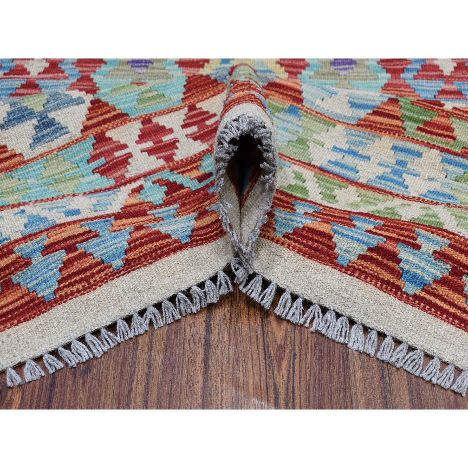 8-3 x9-8  Colorful Afghan Pure Wool Killim Hand Woven Oriental Rug 