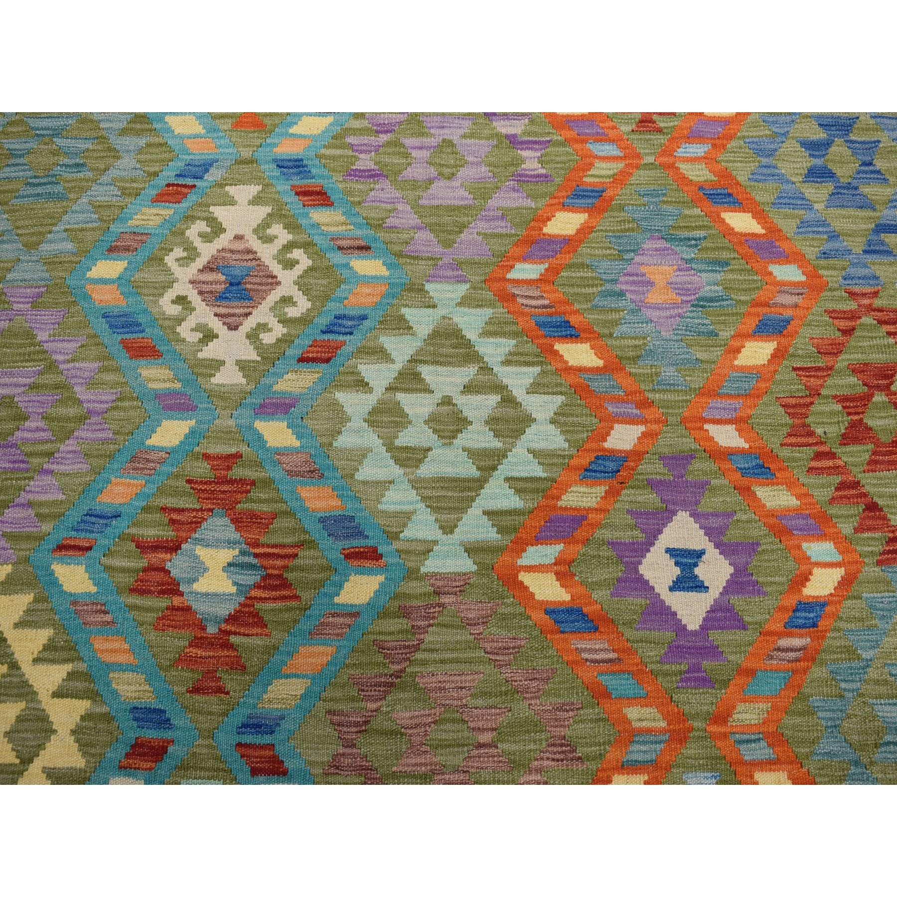 8-4 x9-9  Colorful Afghan Killim Pure Wool Hand Woven Oriental Rug 