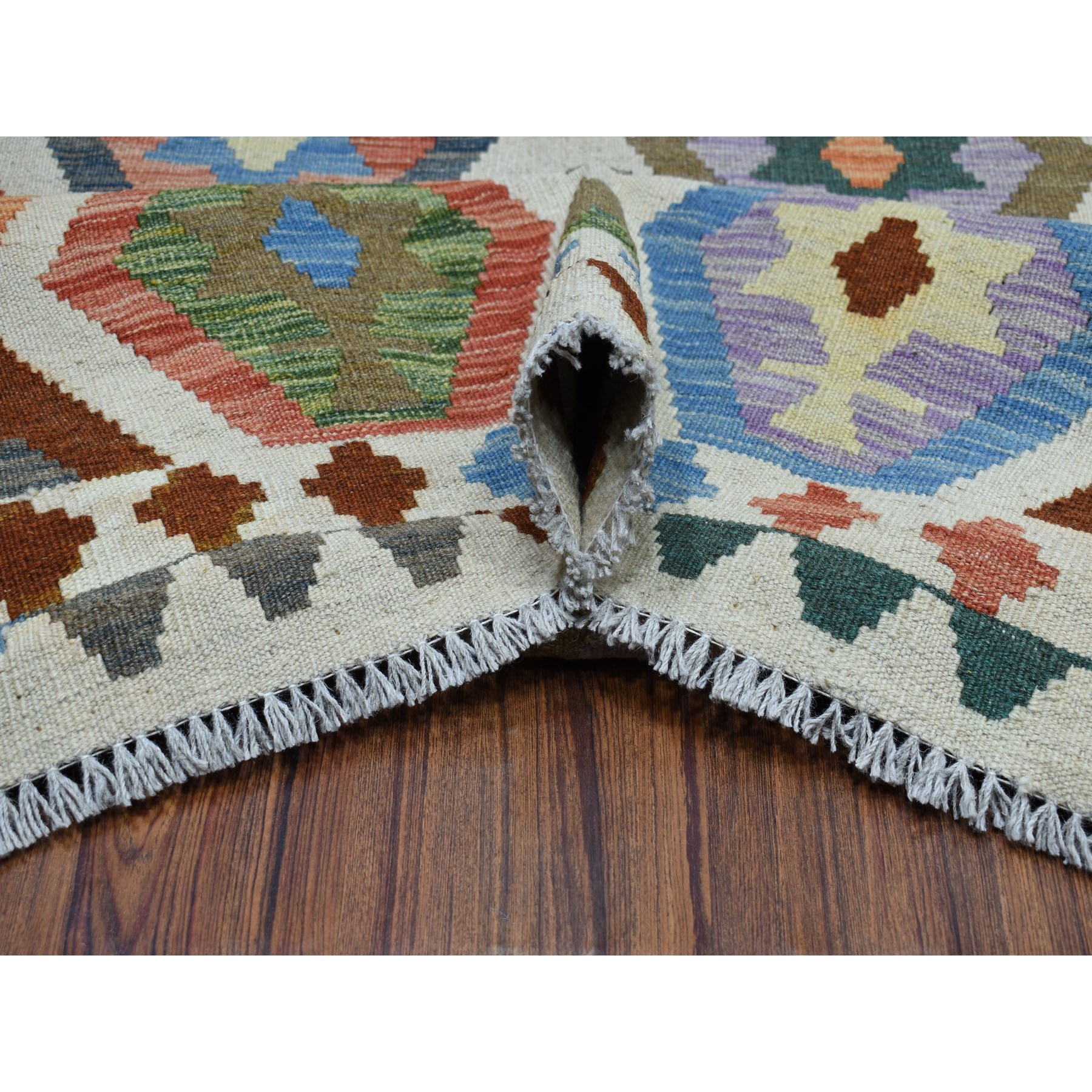 8-5 x11-6  Veggie Dyes Afghan Killim Pure Wool Hand Woven Oriental Rug 