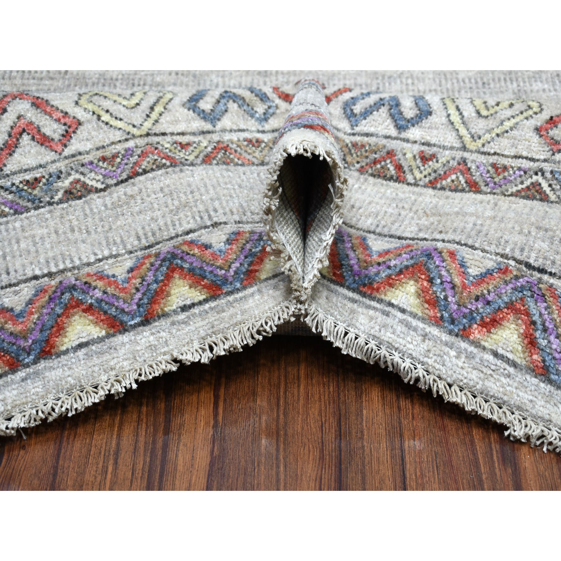 9-x12-1  Peshawar With Berber Motifs,Pop Of Color Pure Wool Hand Knotted Oriental Rug 