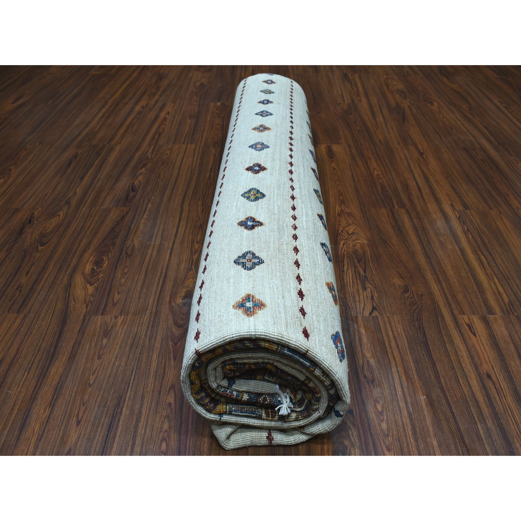8-8 x12-3  Khorjin Design Ivory Super Kazak Pure Wool Hand Knotted Oriental Rug 