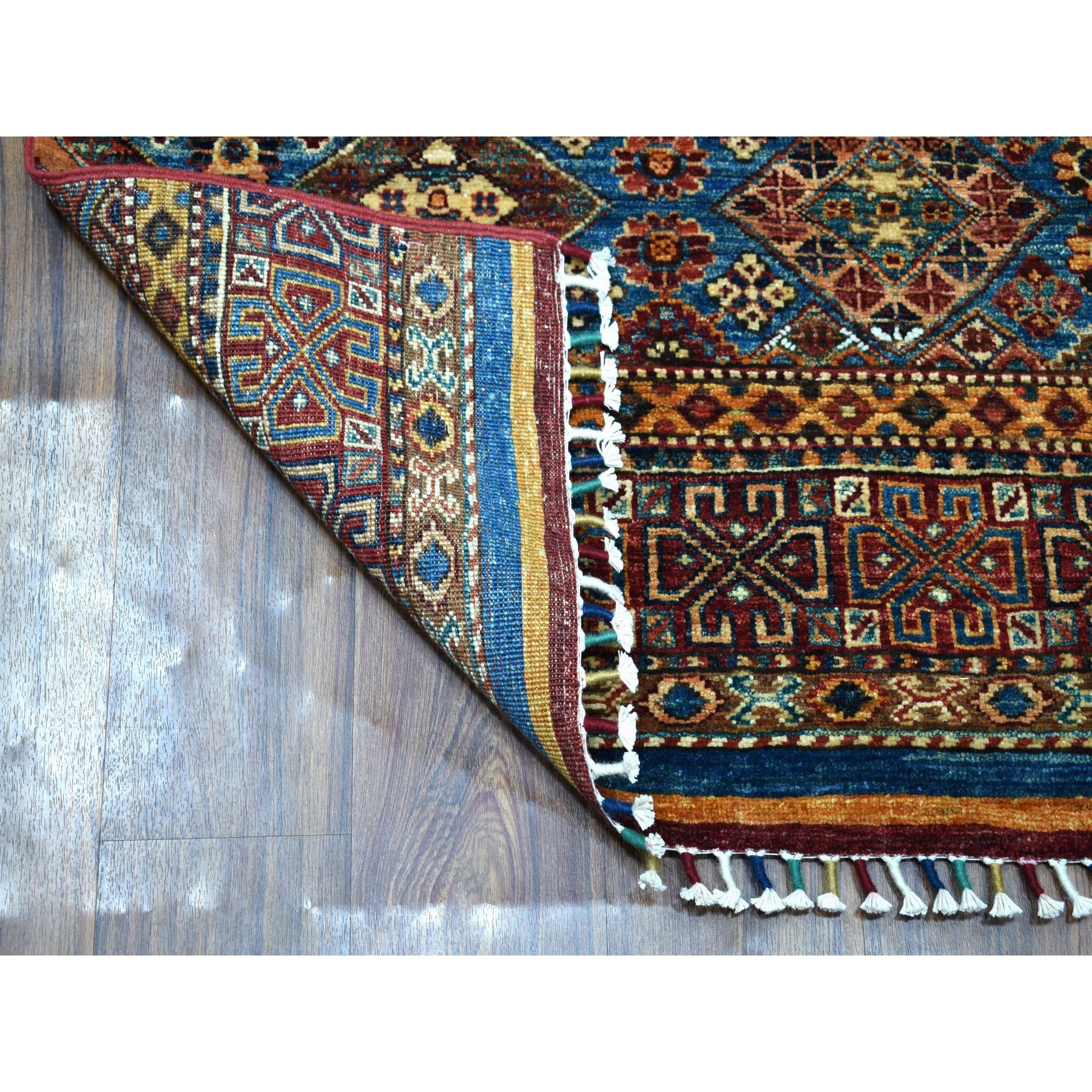 2-9 x8-9  Khorjin Design Colorful Runner Super Kazak Pure Wool Hand Knotted Oriental Rug 