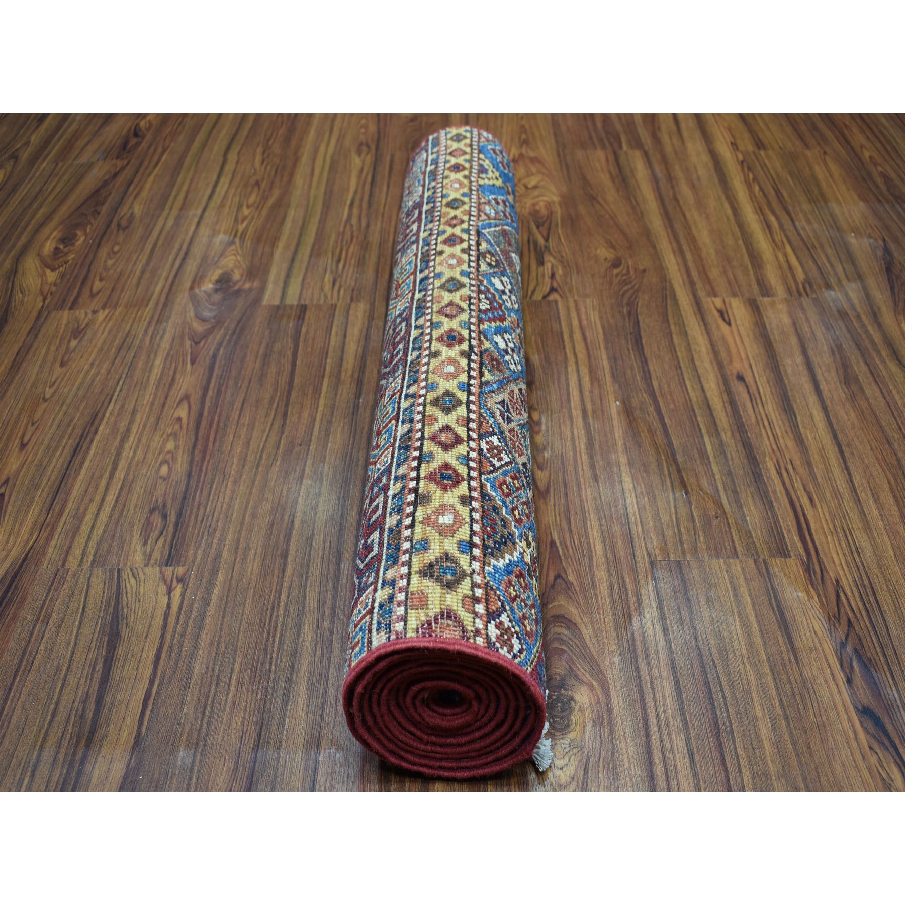 2-9 x8-9  Khorjin Design Colorful Runner Super Kazak Pure Wool Hand Knotted Oriental Rug 