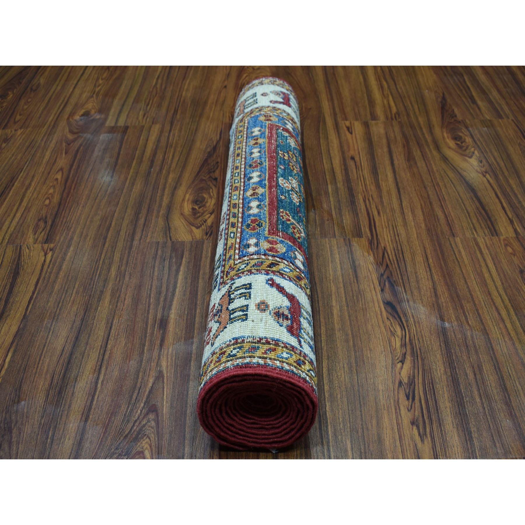 2-7 x10- Khorjin Design Colorful Runner Super Kazak Pure Wool Hand Knotted Oriental Rug 